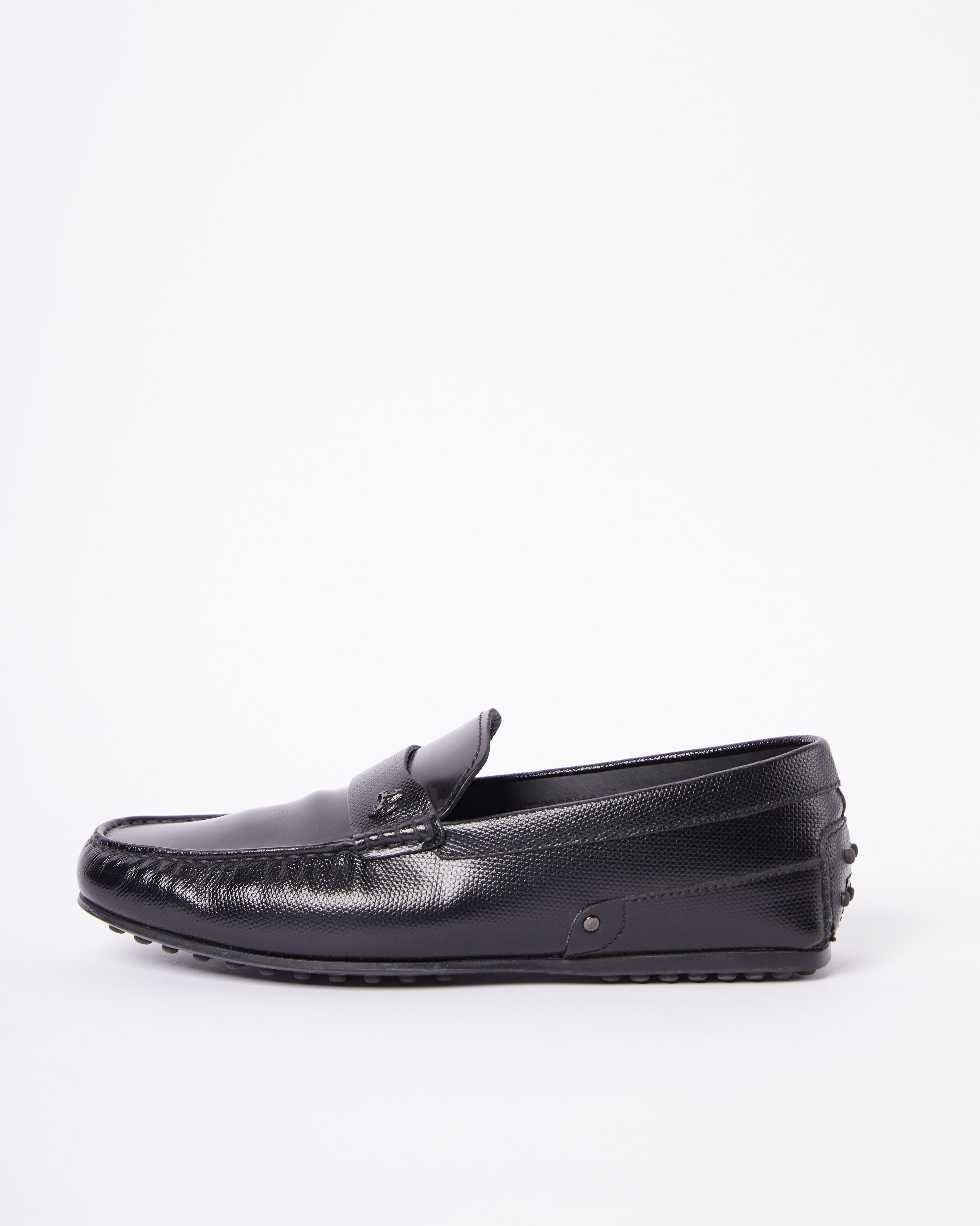 Tod's for Ferrari black slip on loafers