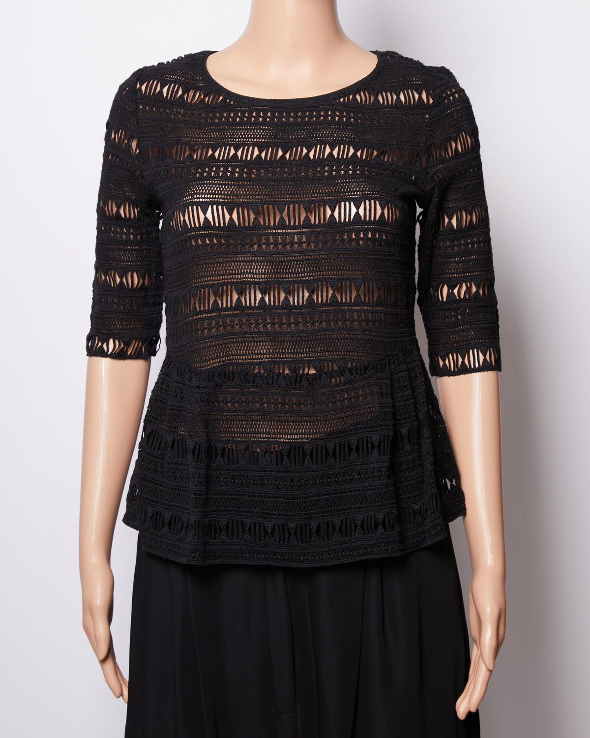 Pinko Black Cut-Out Detail Top