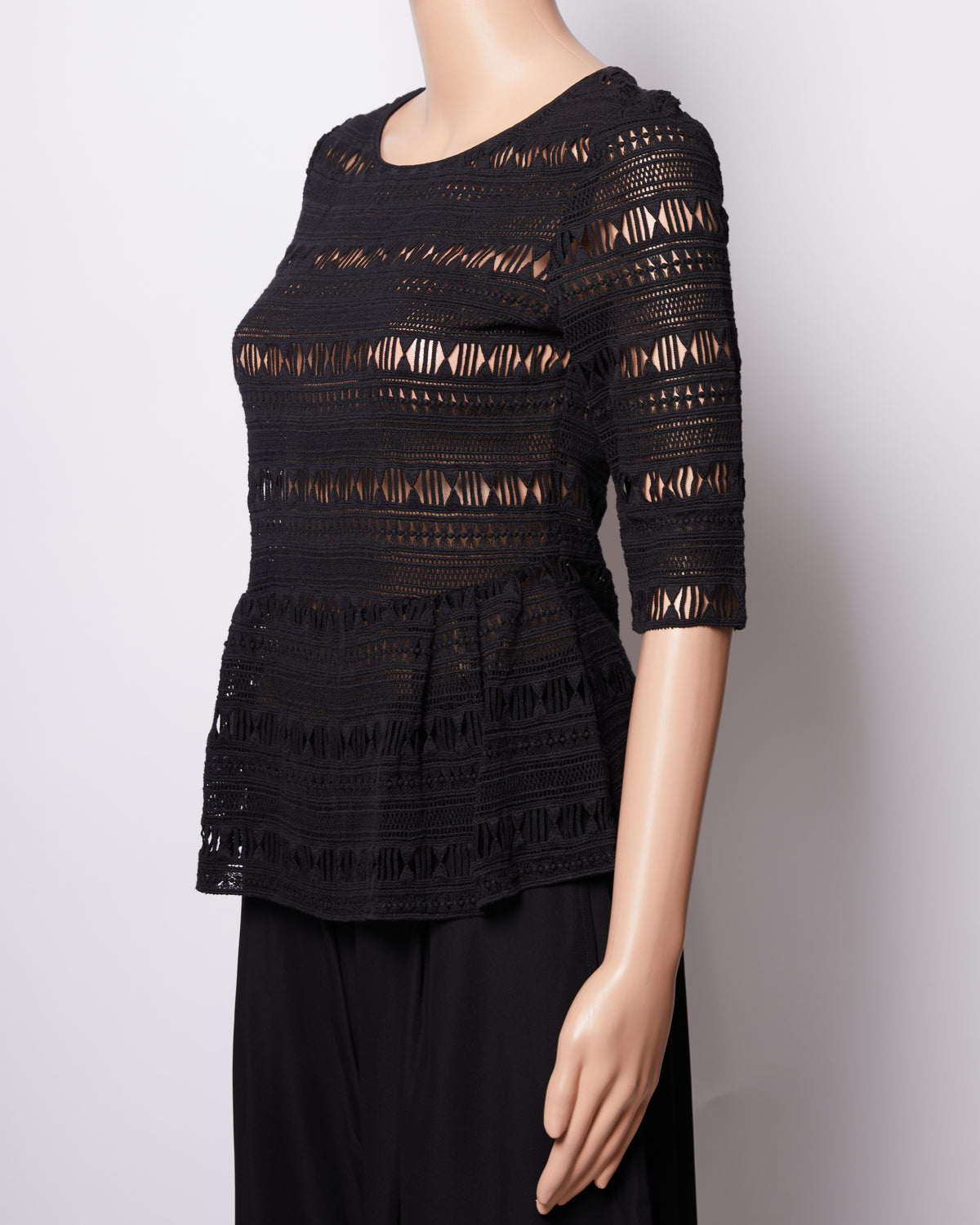 Pinko Black Cut-Out Detail Top
