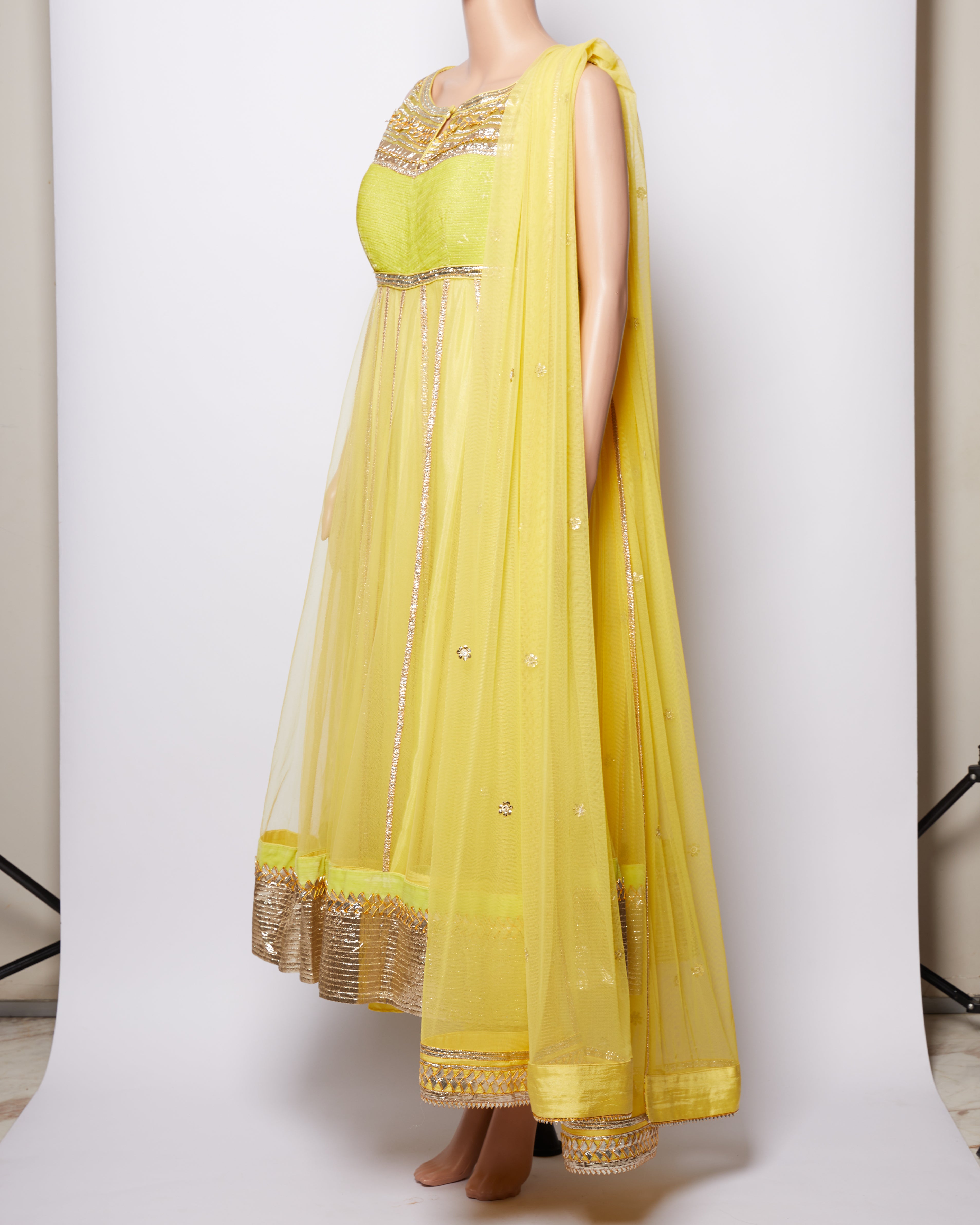 Varun & Nidhika Anarkali Set In Yellow