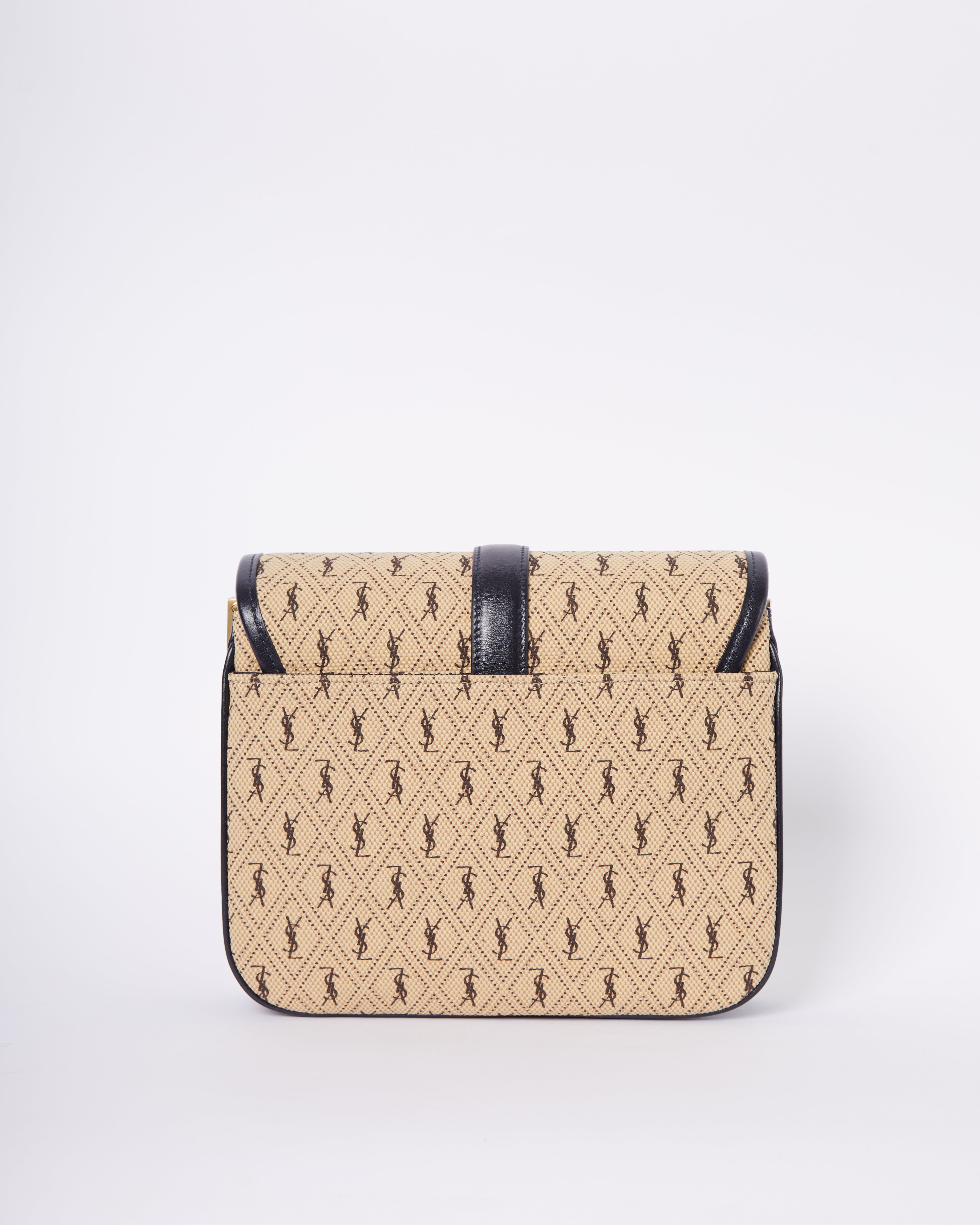 New Yves Saint Laurent LE MONOGRAMME Camera Bag in Canvas and Smooth Leather Bag