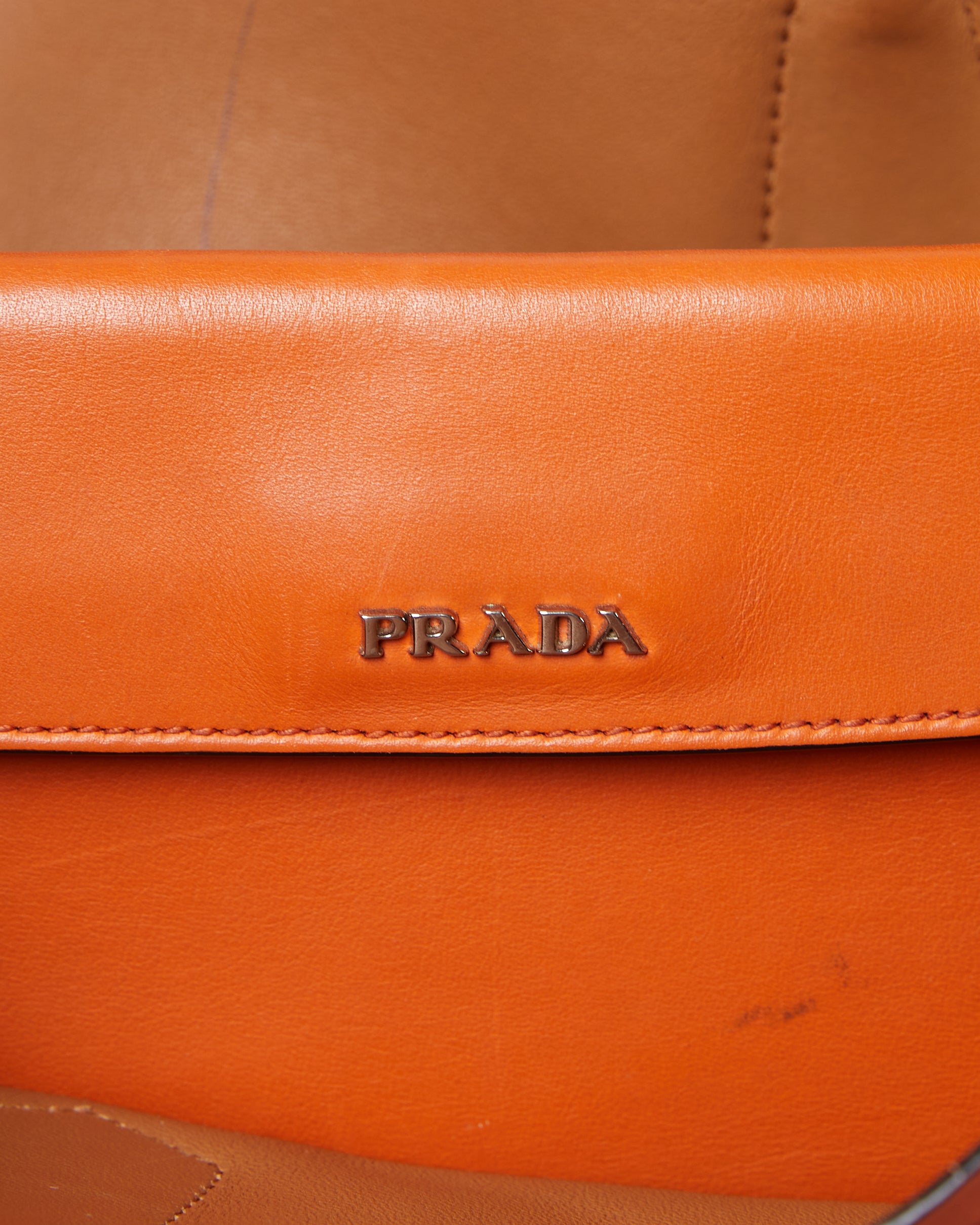 Prada Orange Tote Bag