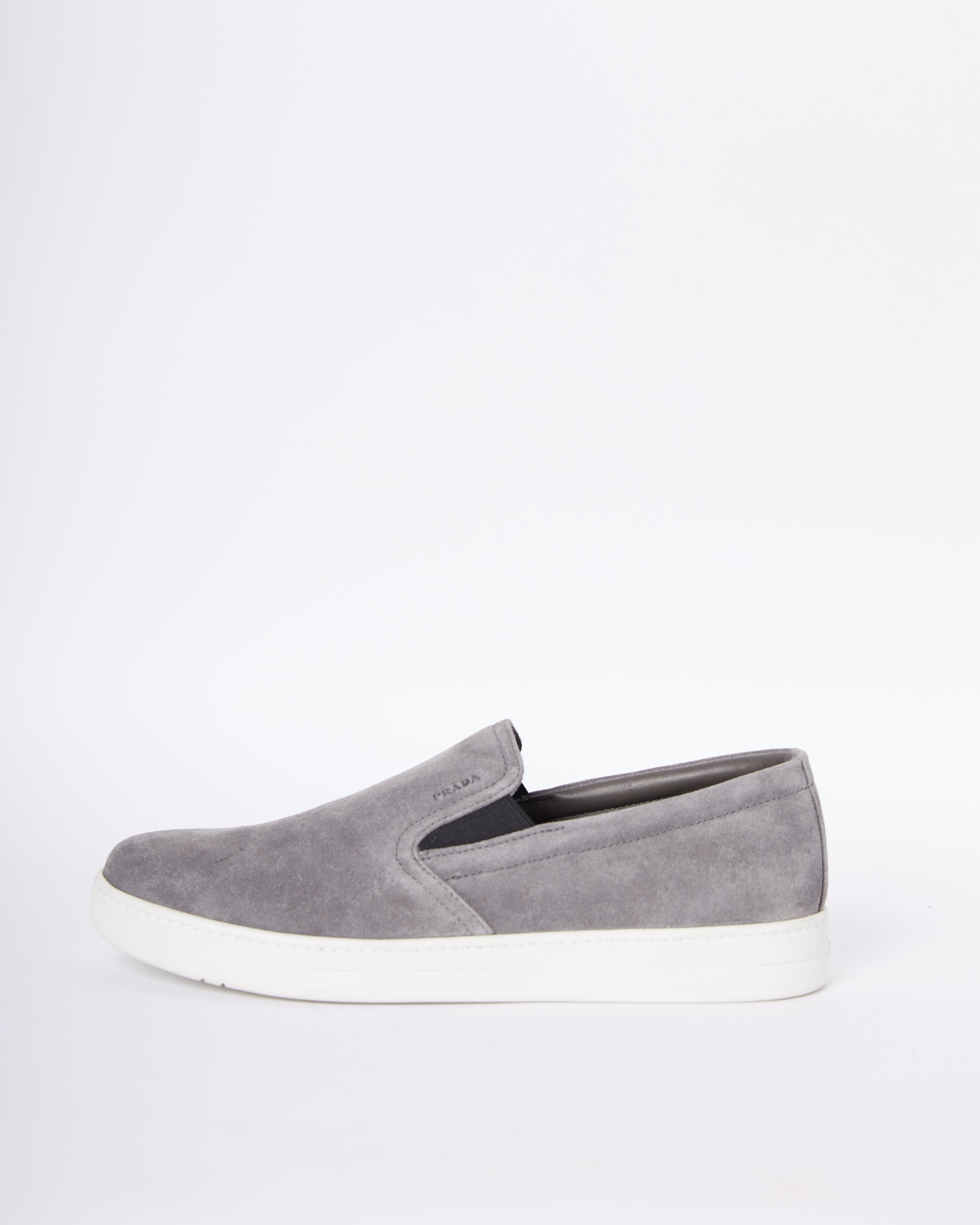 Prada Sport Grey Suede Slip On Sneakers