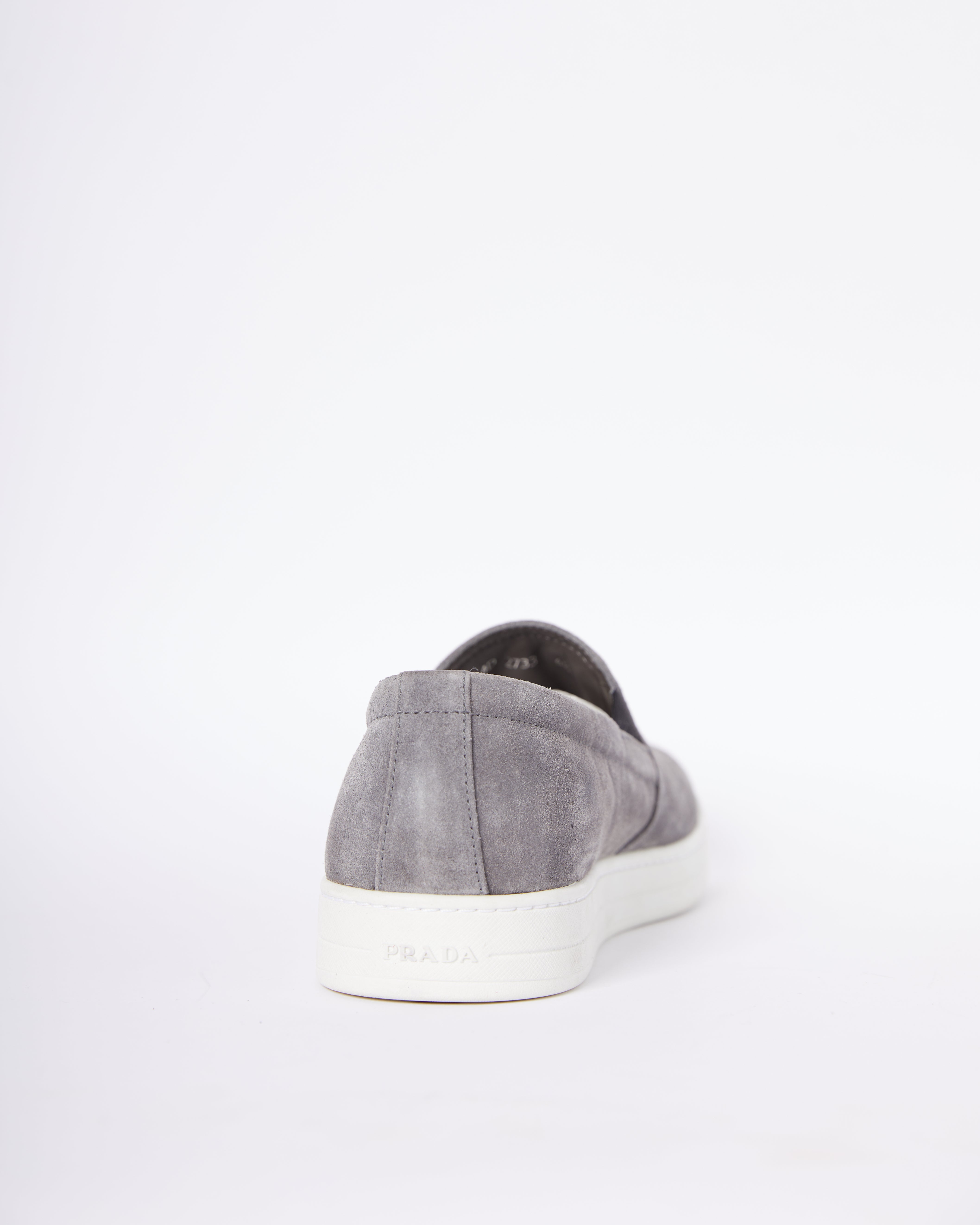 Prada Sport Grey Suede Slip On Sneakers