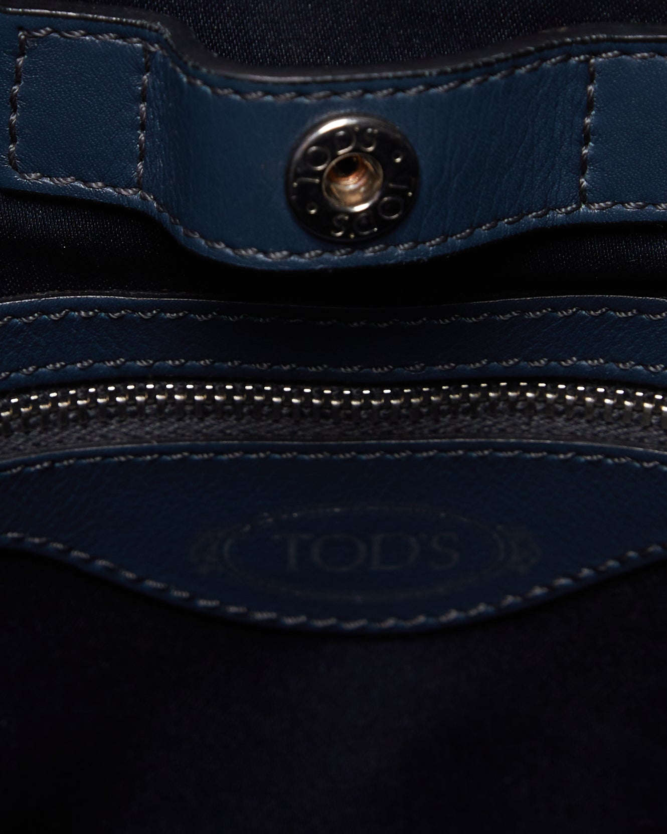 Tods Blue /Grey Coated Canvas Bag