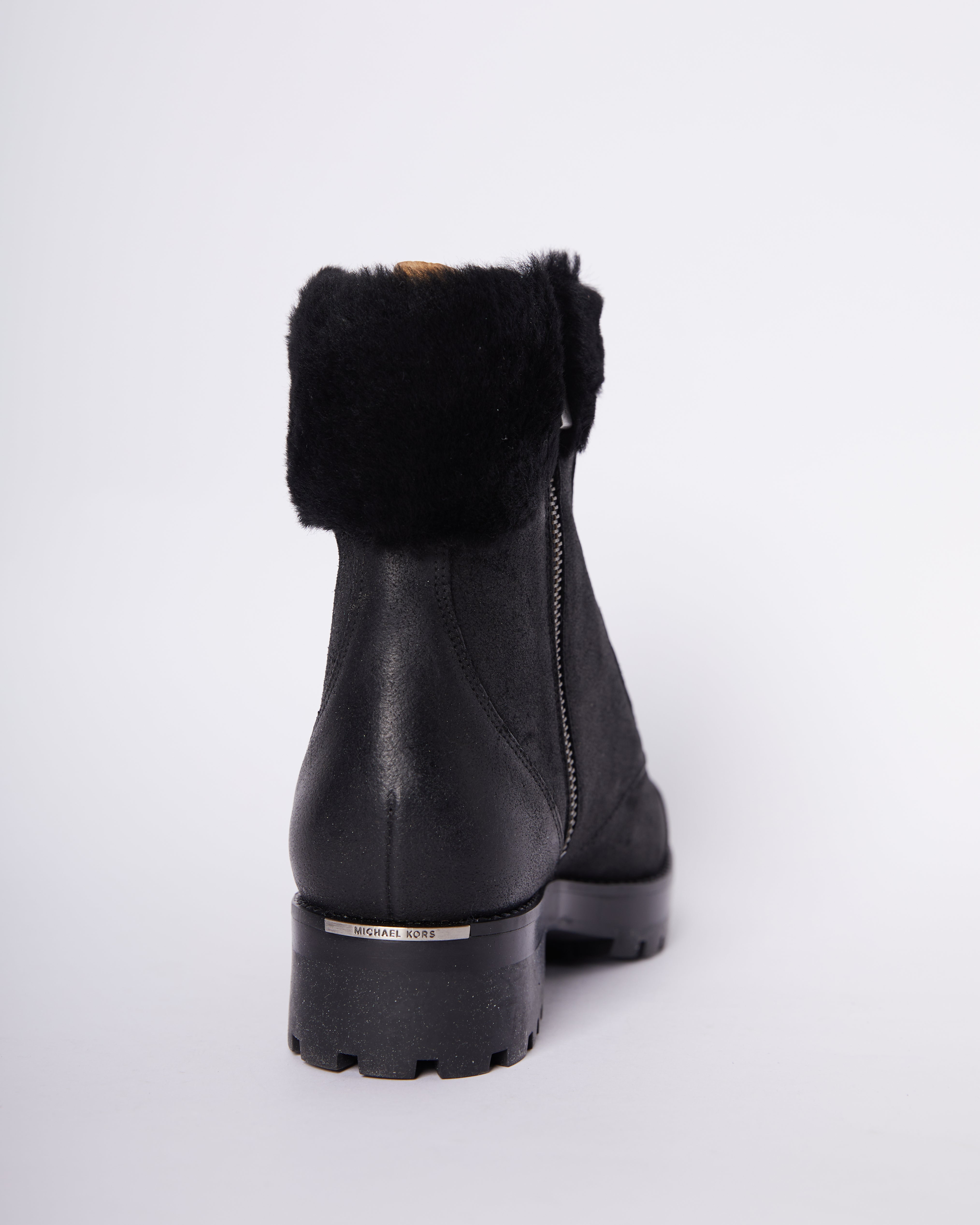 MK Cramer Shearling Detail Lace Up Ankle Boots