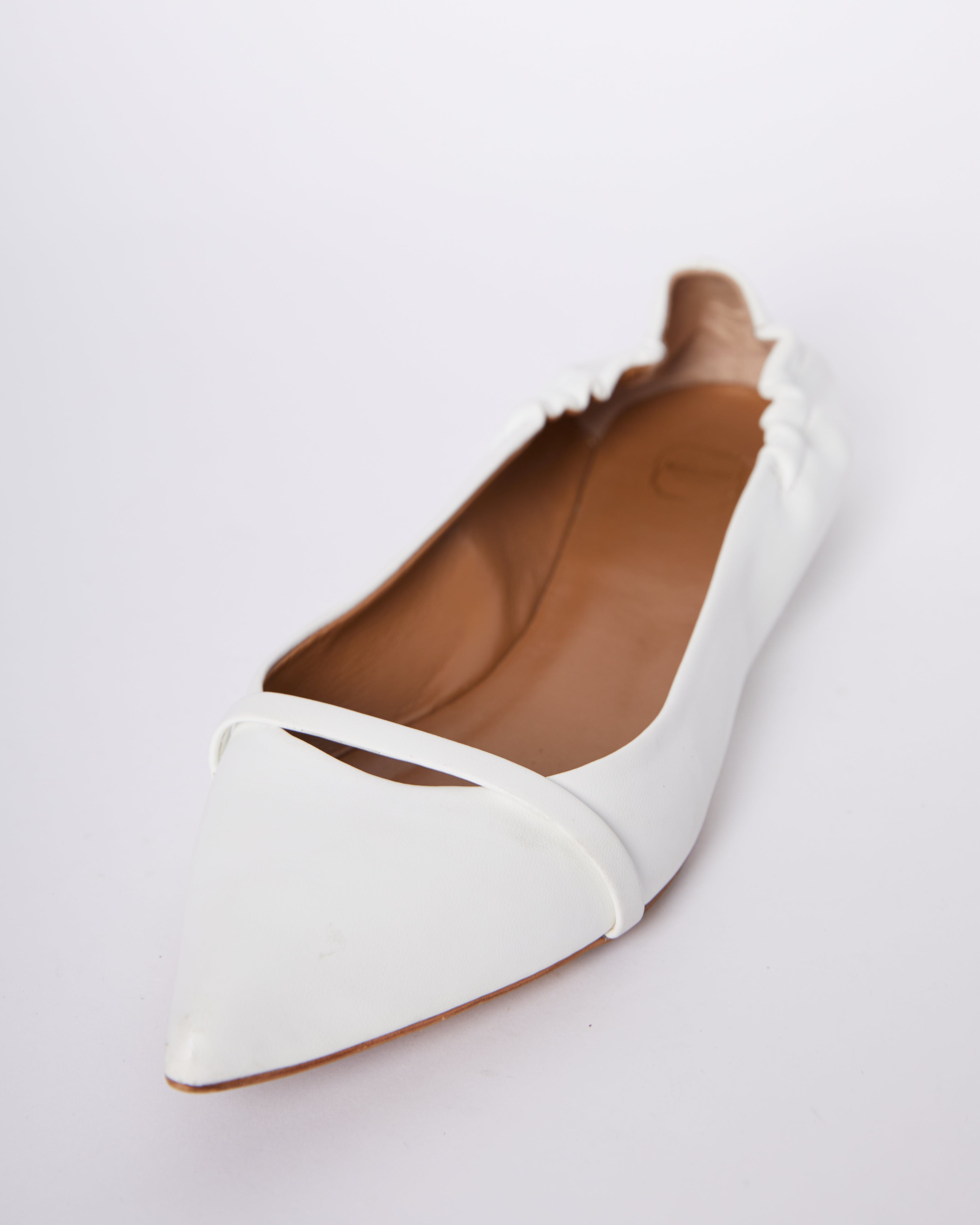 Malone White Pointy Ballerina Flats