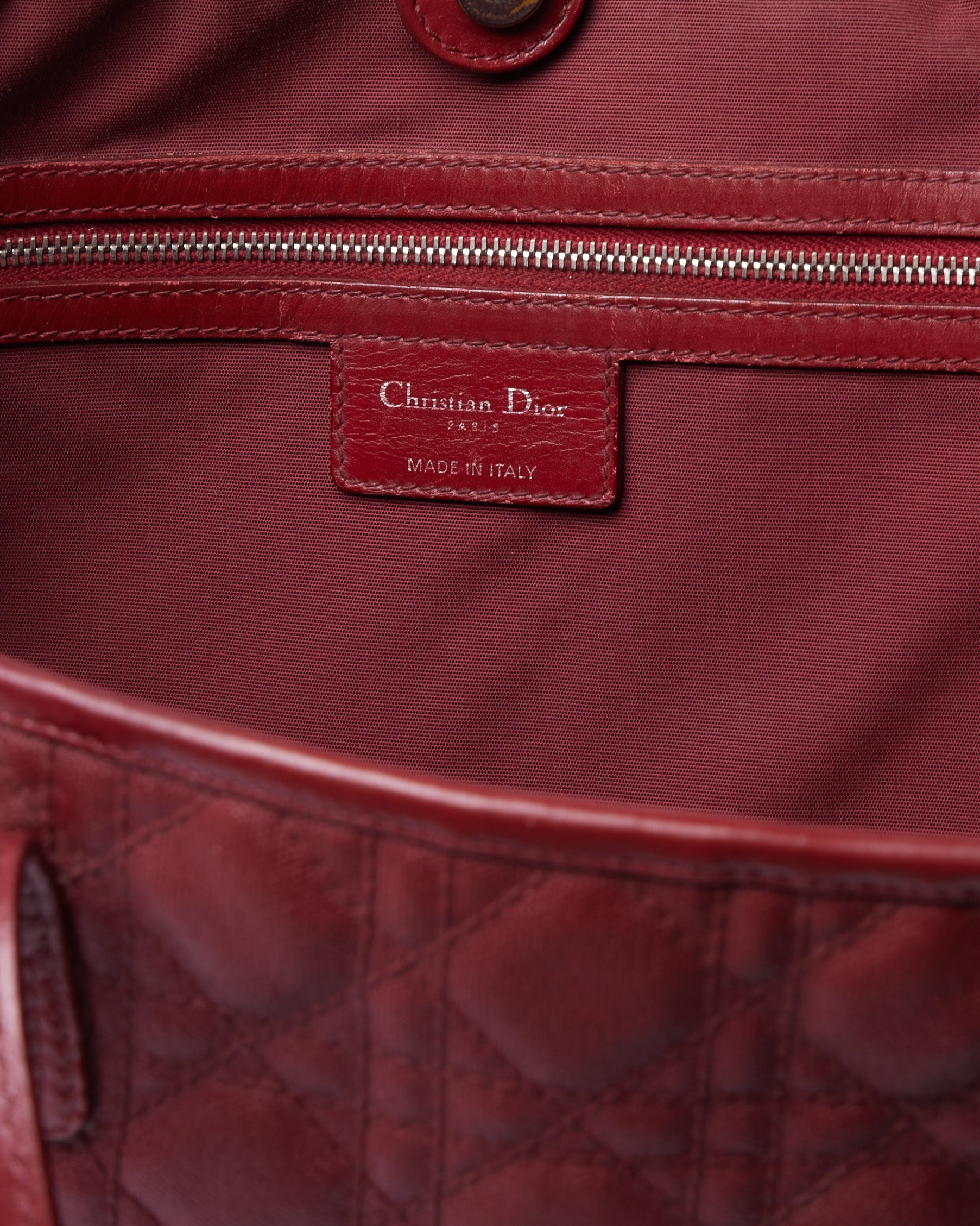 Dior Cannage Lady Red Tote Bag