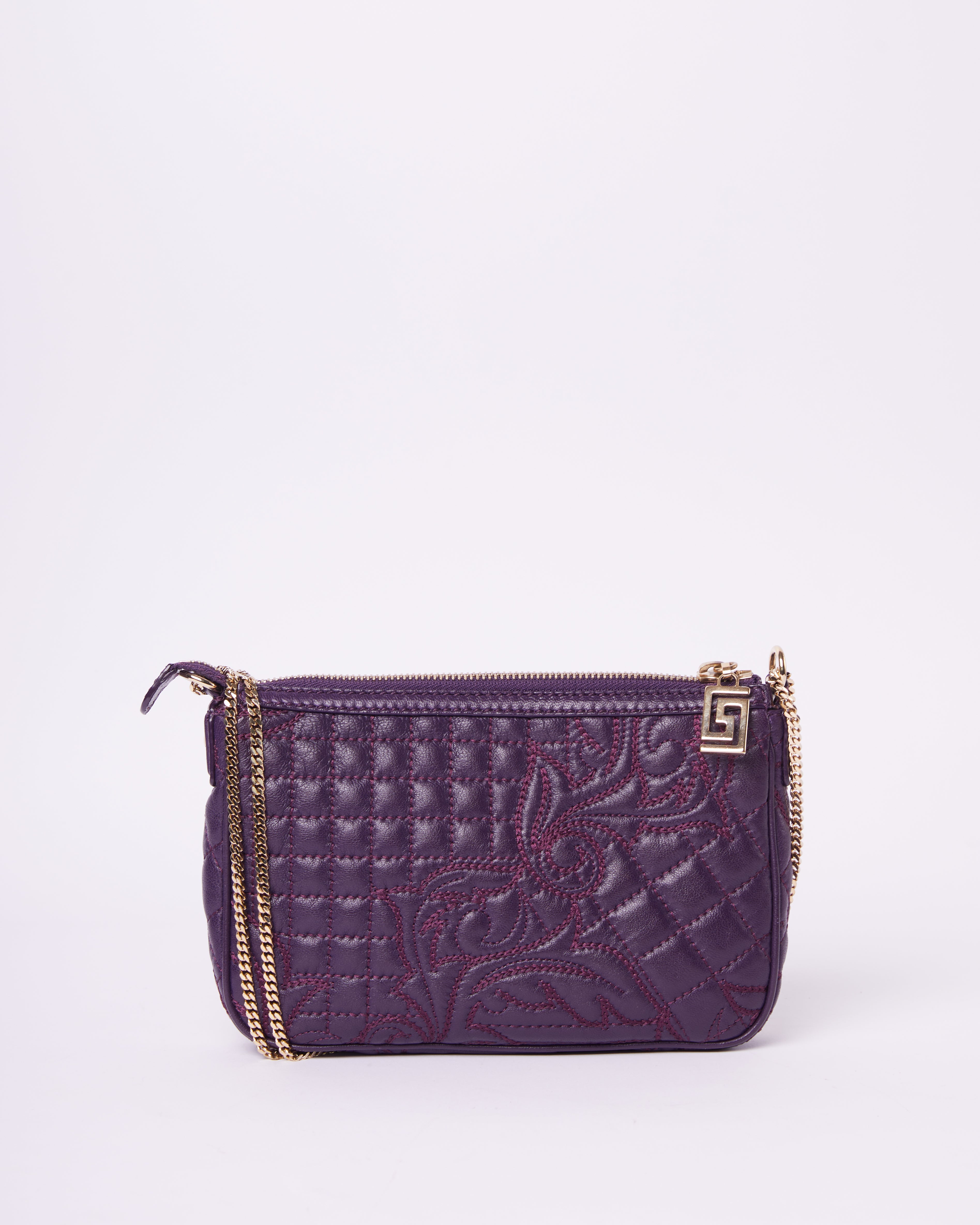 Versace Quilted Crossbody In Purple