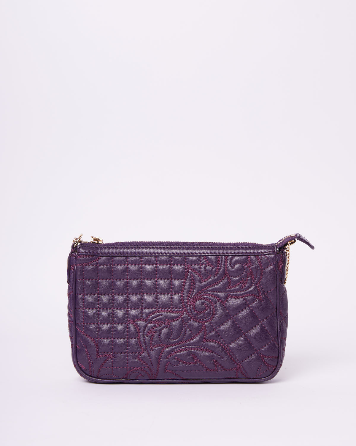 Versace Quilted Crossbody In Purple