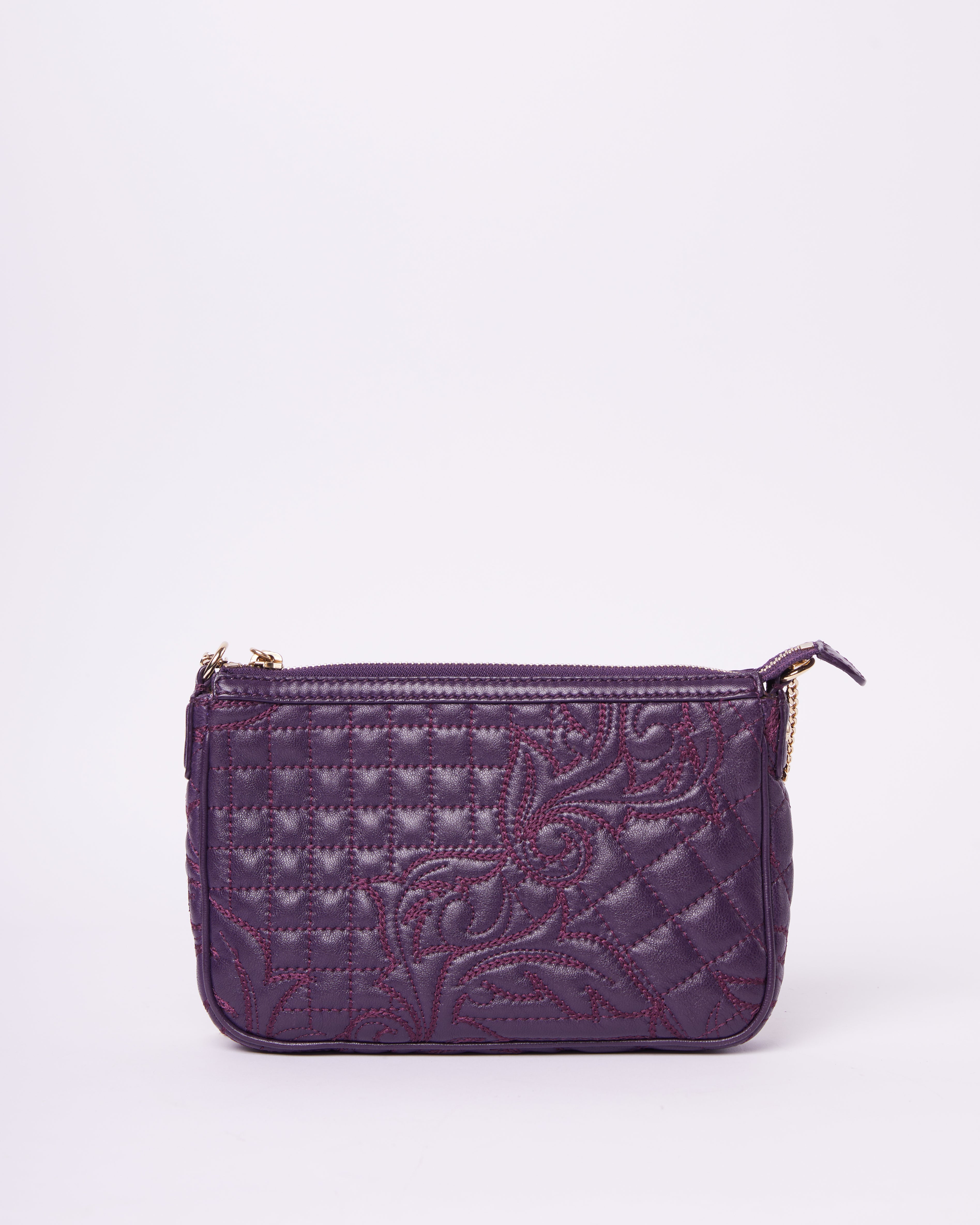 Versace Quilted Crossbody In Purple