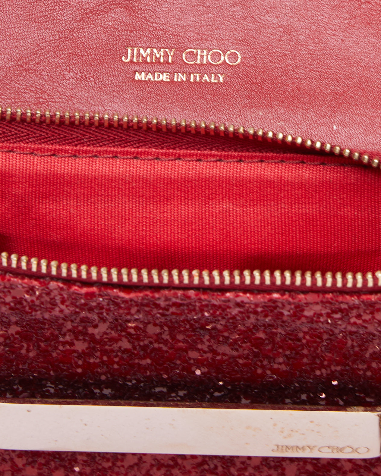 Jimmy Choo Red Glitter & Patent Leather Mini Rebel Crossbody Bag