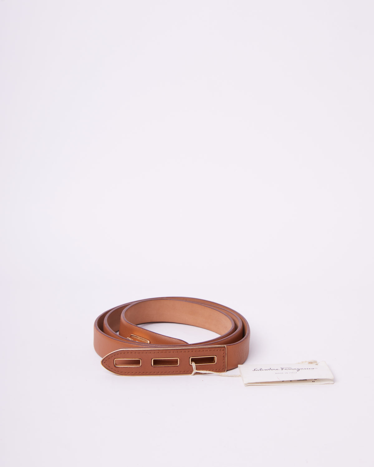 Salvatore Ferragamo Tan Belt For Womens