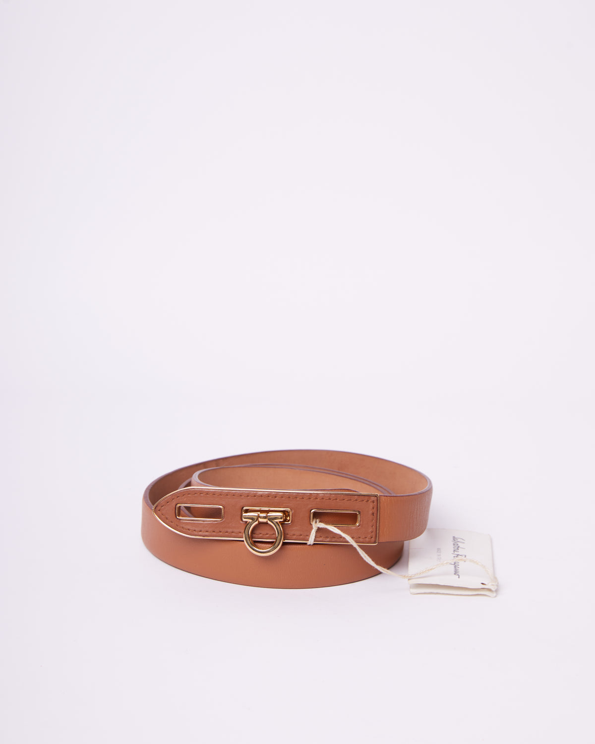 Salvatore Ferragamo Tan Belt For Womens