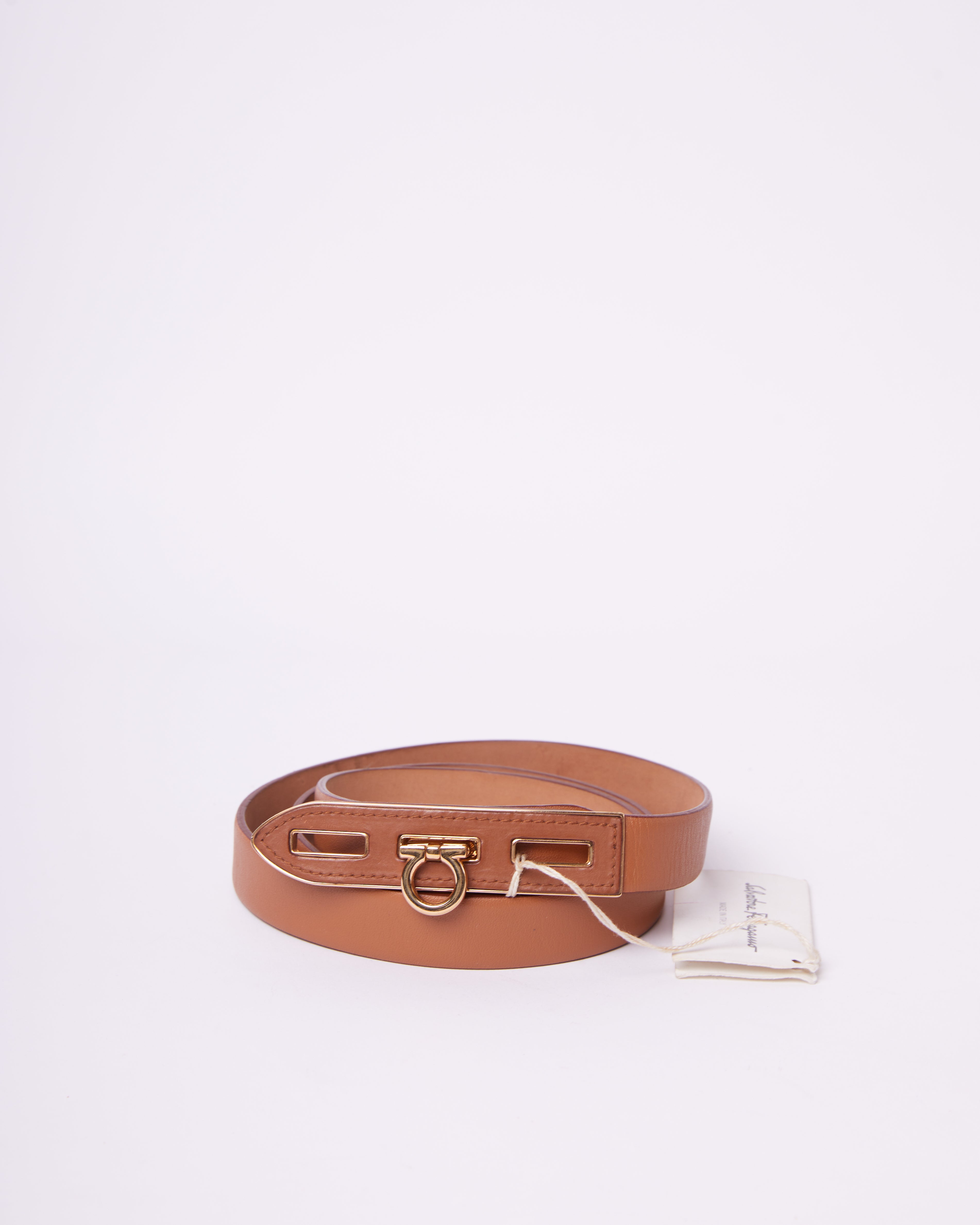 Ferragamo Tan Belt For Womens