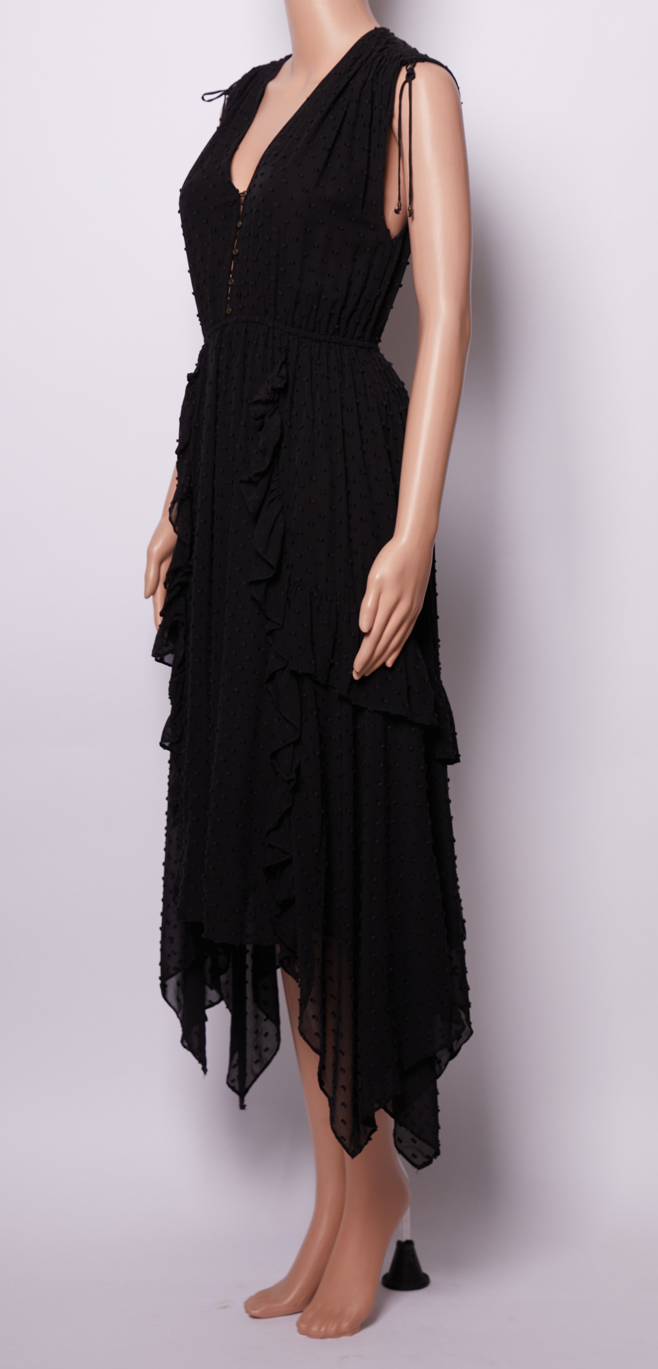 Ulla Johnson Dobby Midi Dress In Black