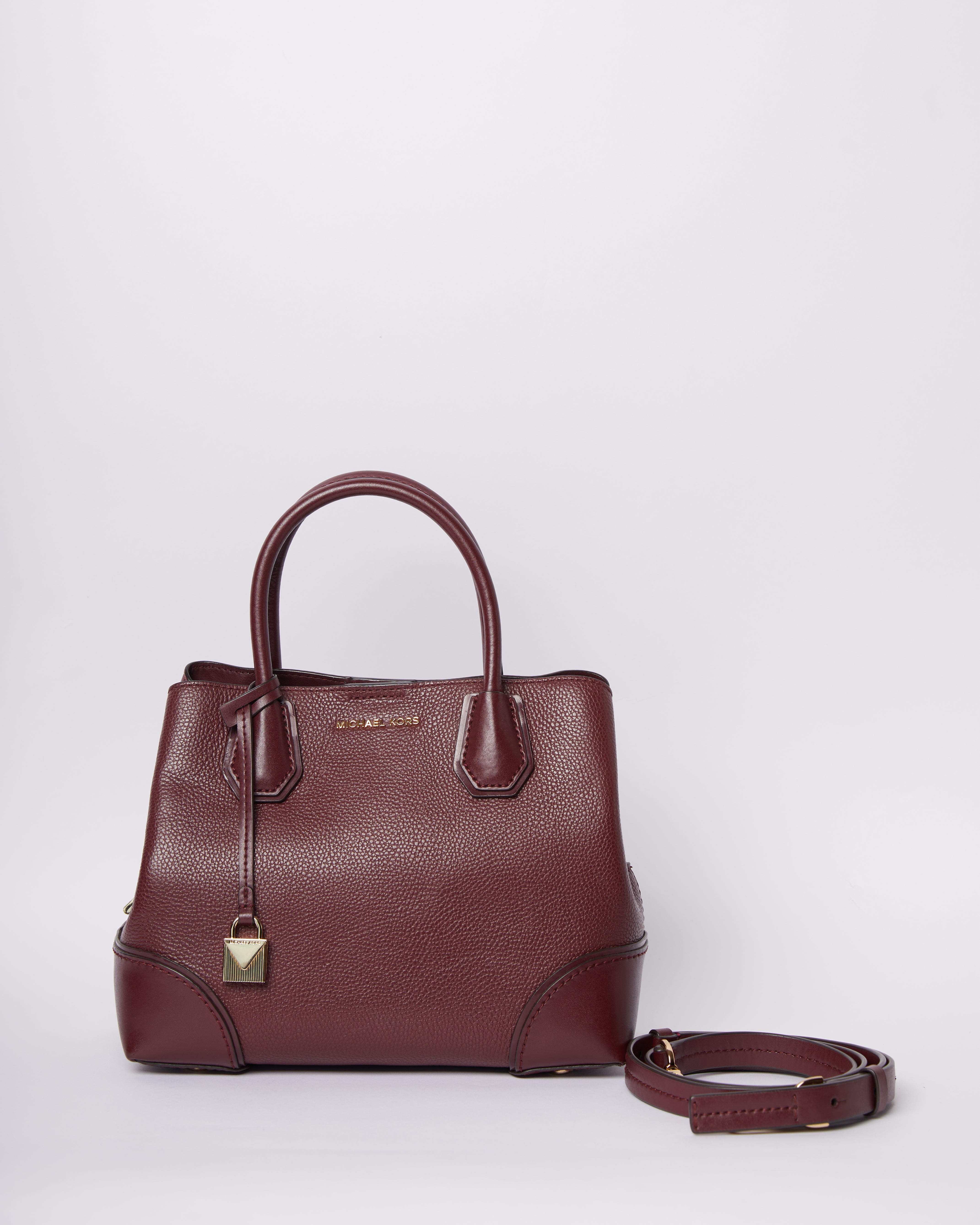 MK Maroon Mercer Gallery Pebbled Leather Shoulder Bag