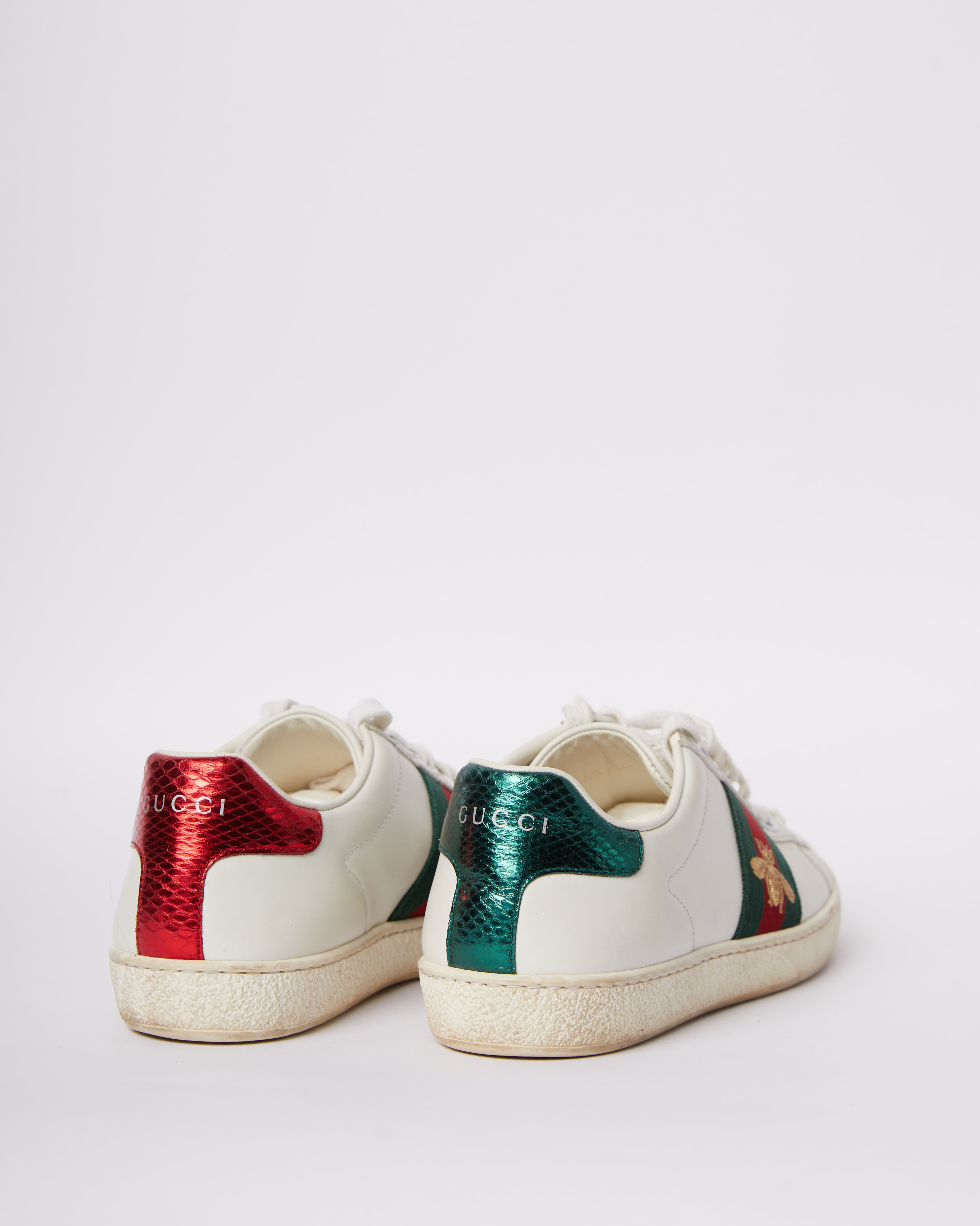 Gucci Sneakers Ace White Red, Green