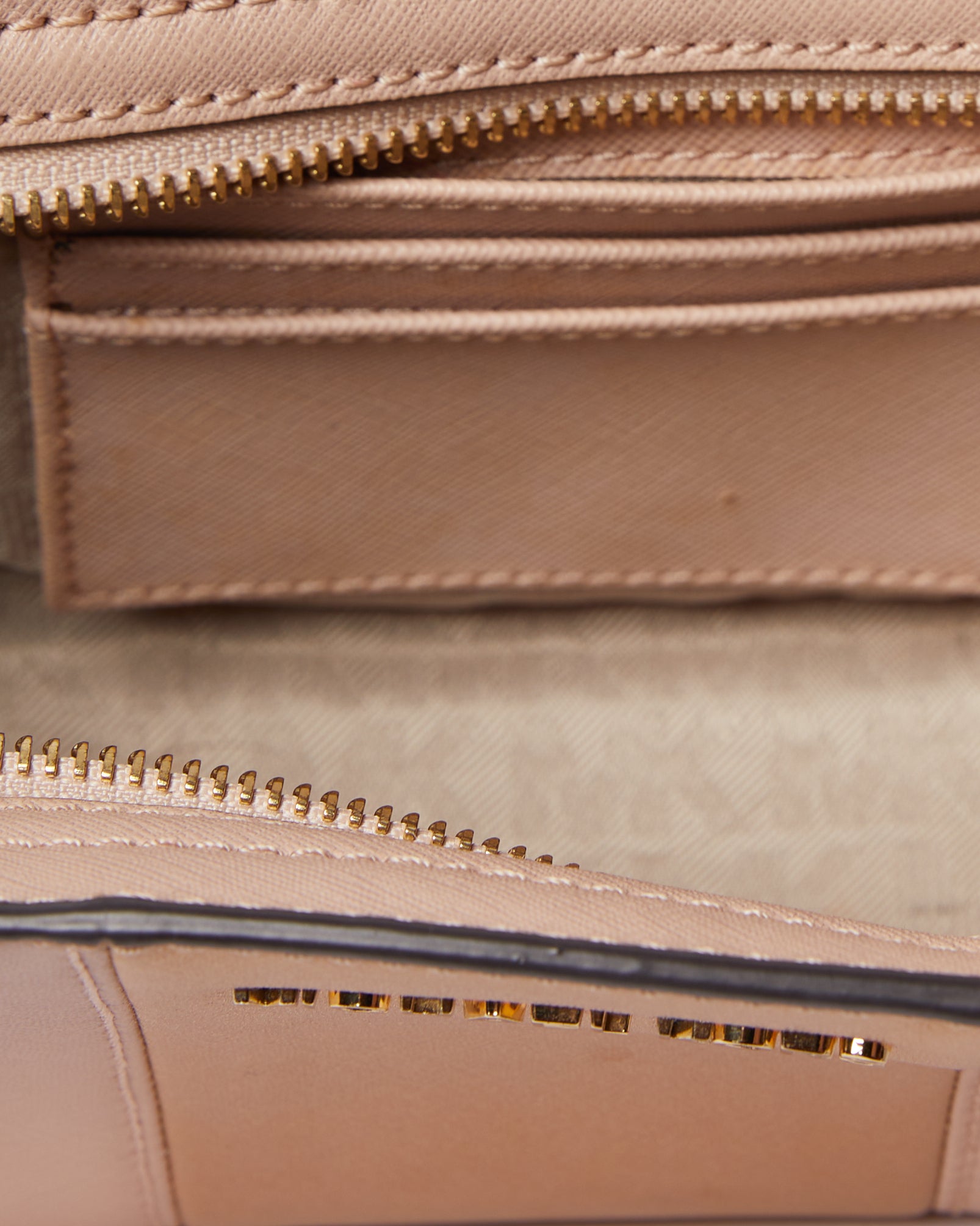 MK Selma Beige Leather Crossbody