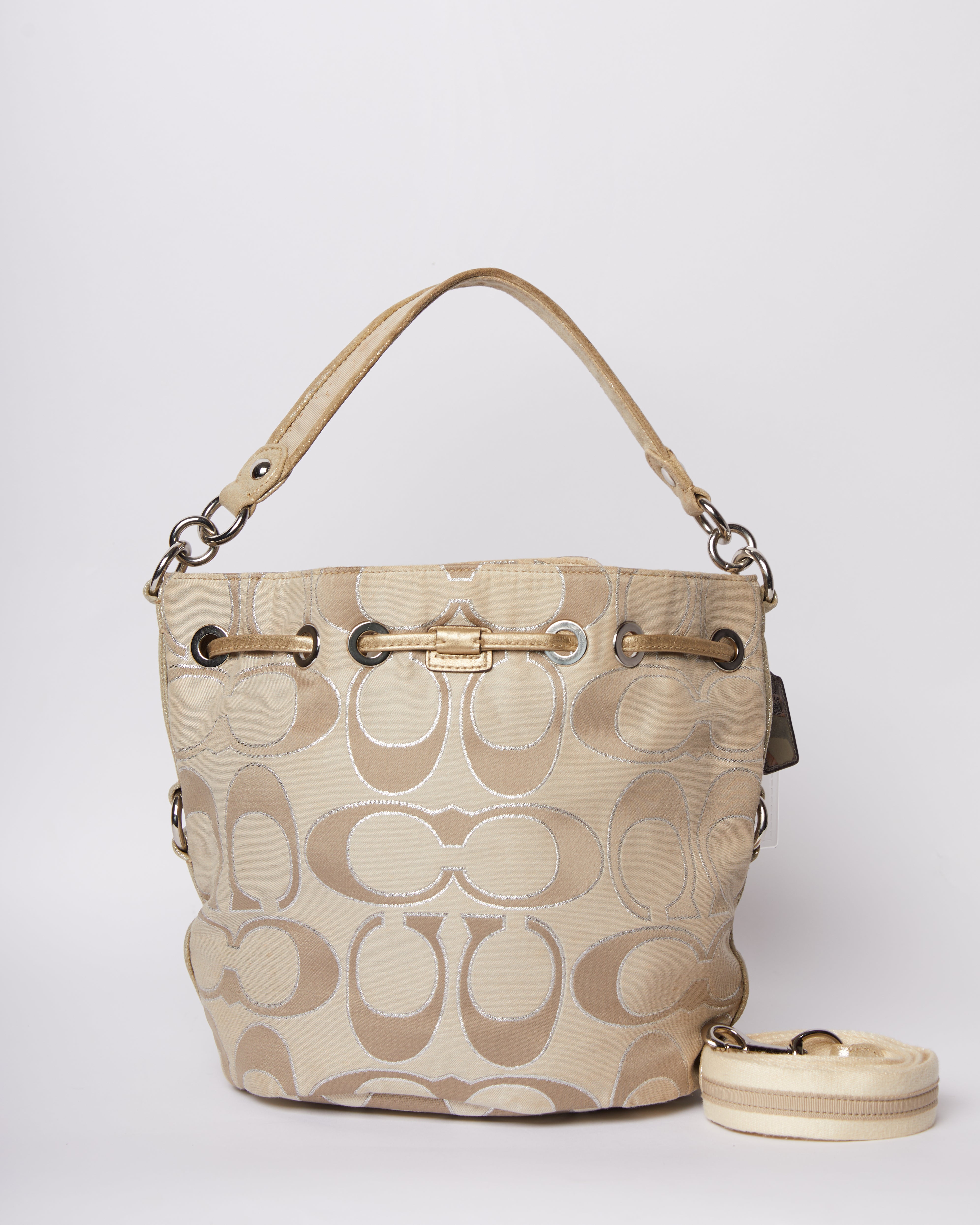 Coach Poppy Signature Lurex Shoulder Bag