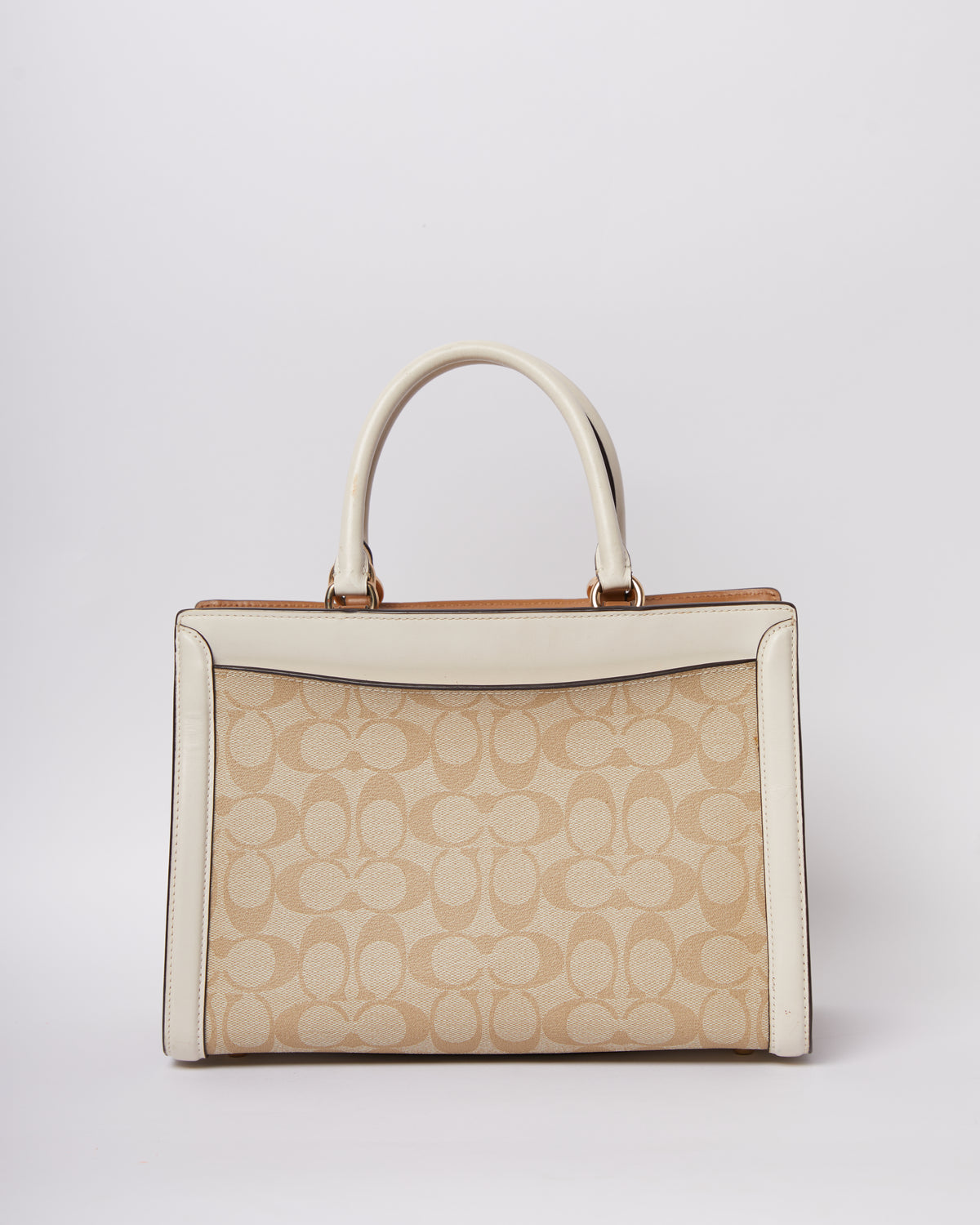 Coach Women's Signatuire Zoe Carryall Handbag In White