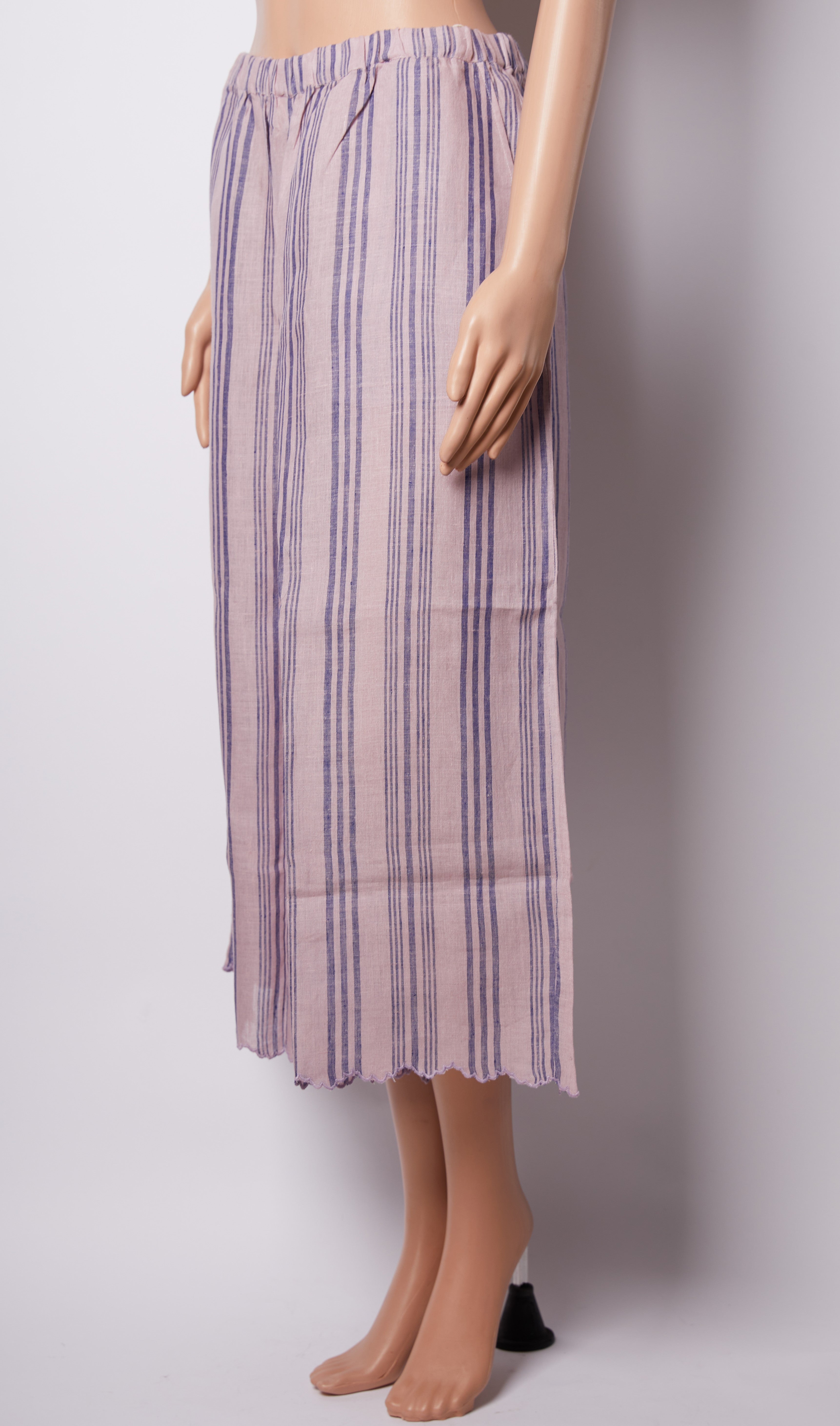 New Eka Lilac Culottes In Vertical Stripes