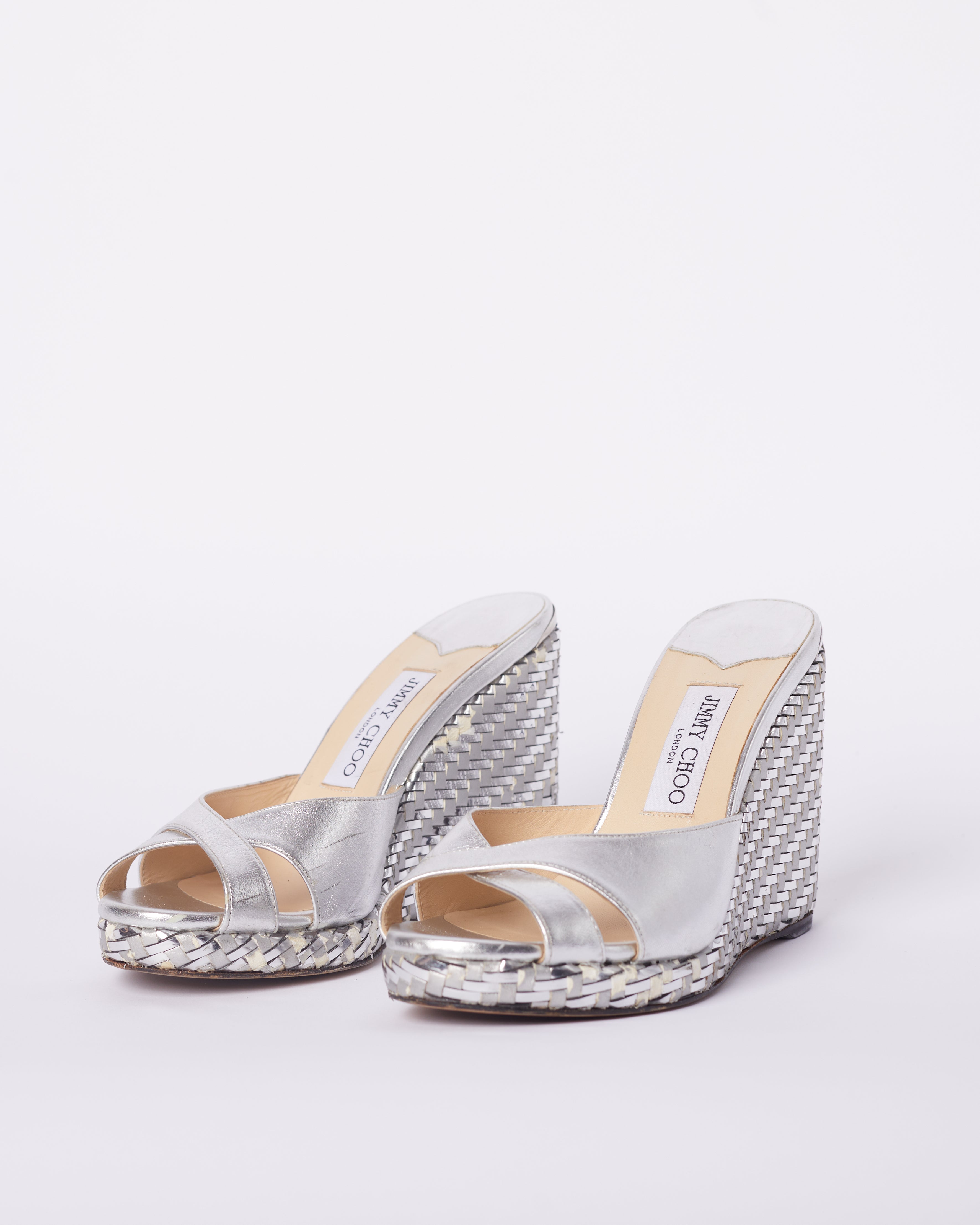 Jimmy Choo Almer Mules In Silver