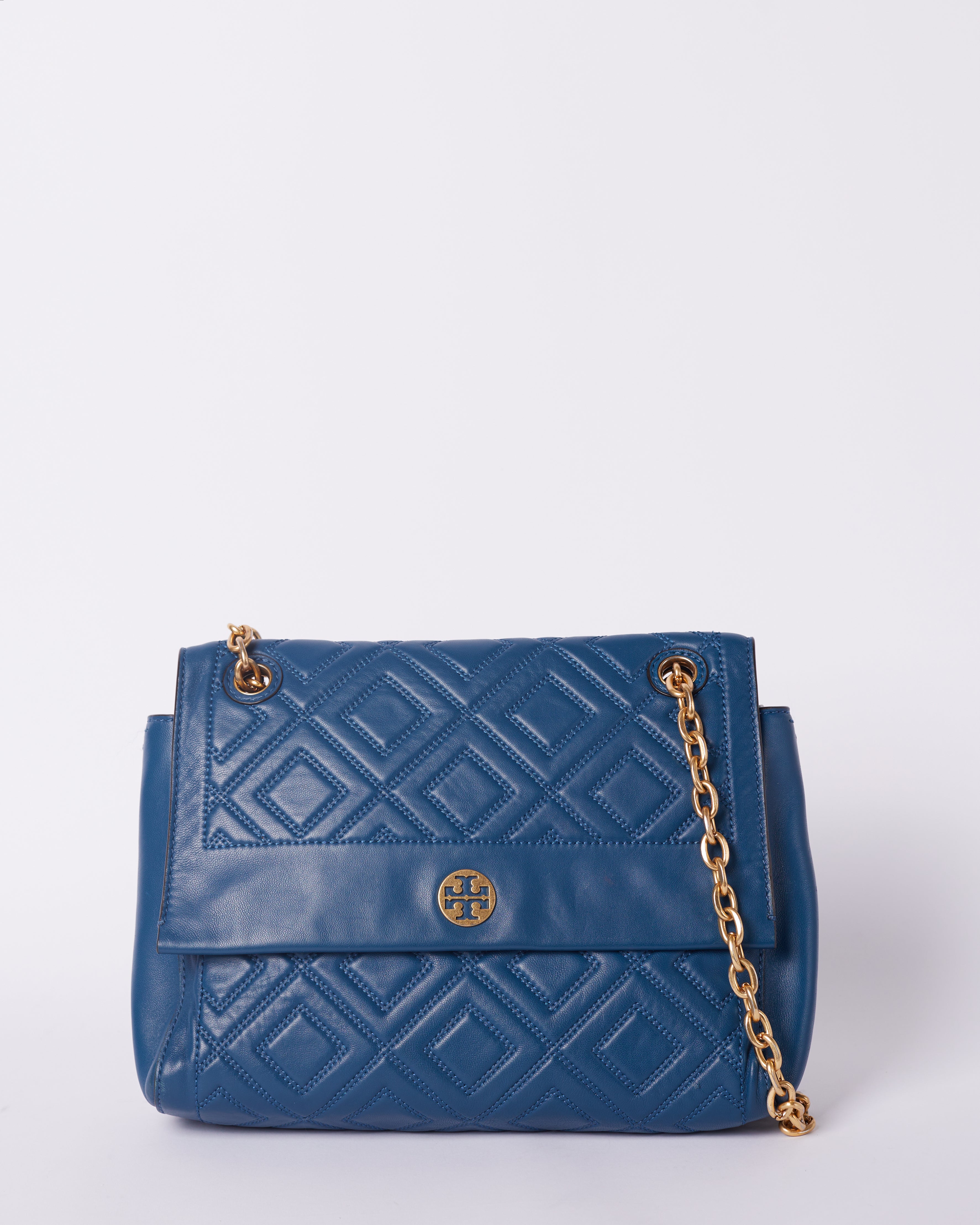 Tory Burch Navy Leather shops tote bag