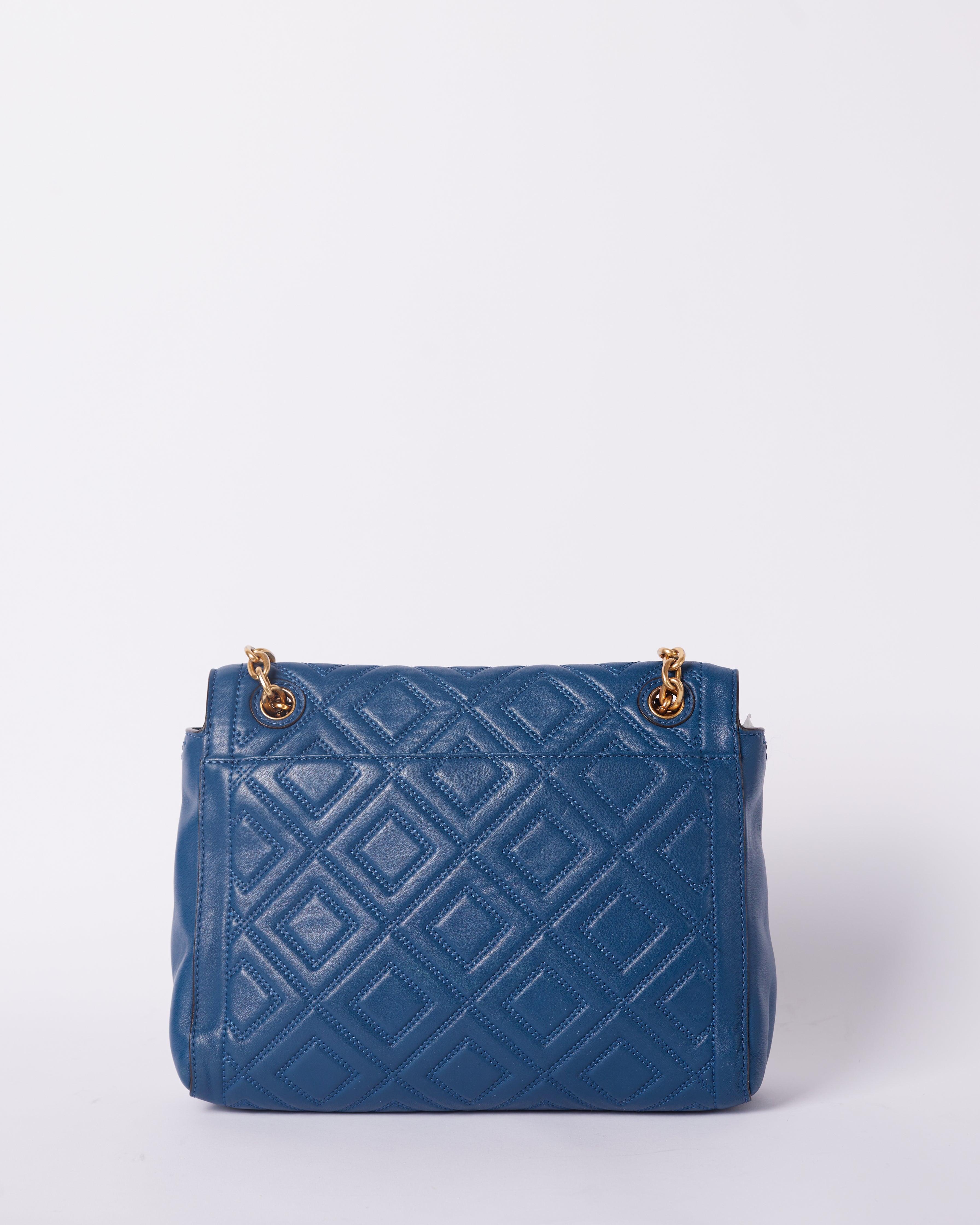 Tory Burch Quilted Shoulder + Crossbody Bag In Blue