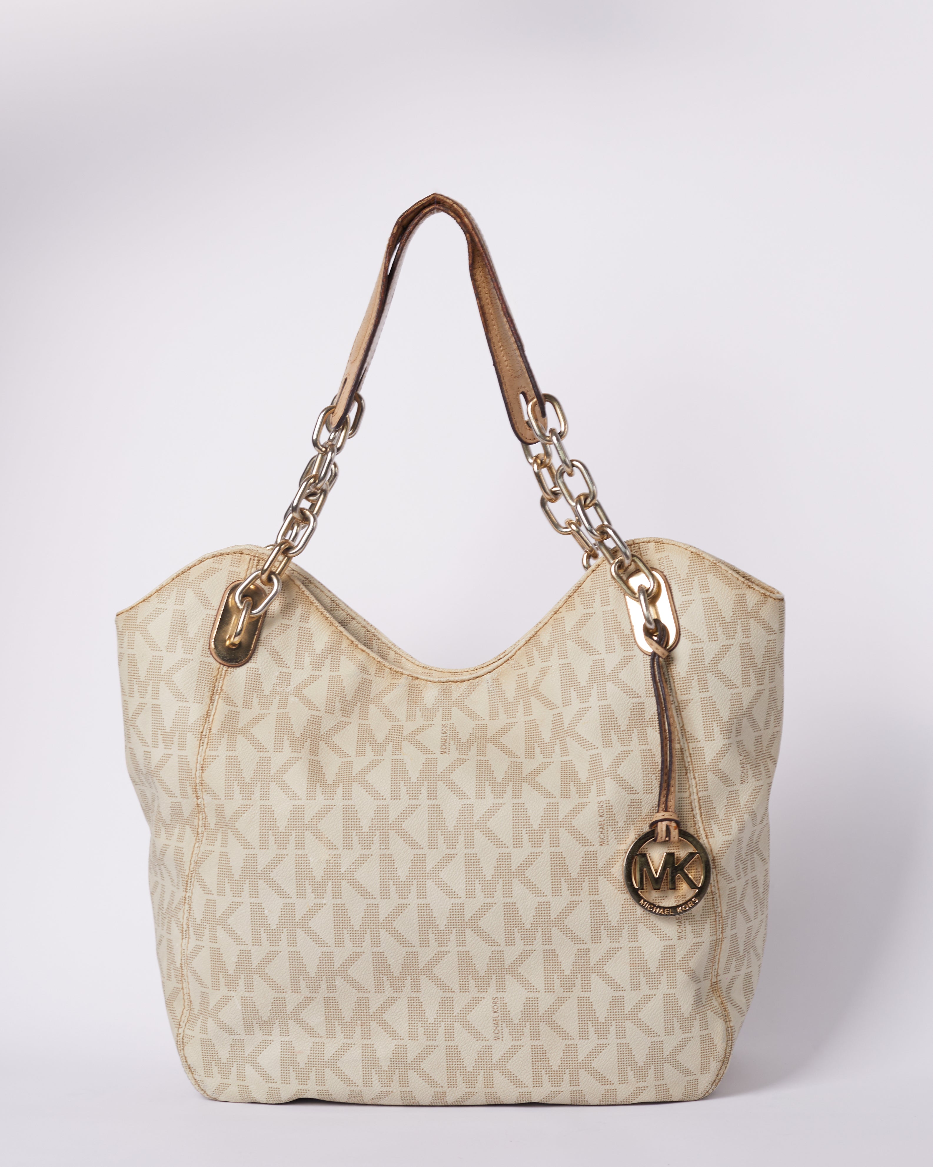 Michael Kors Off White Monogram Shoulder Bag