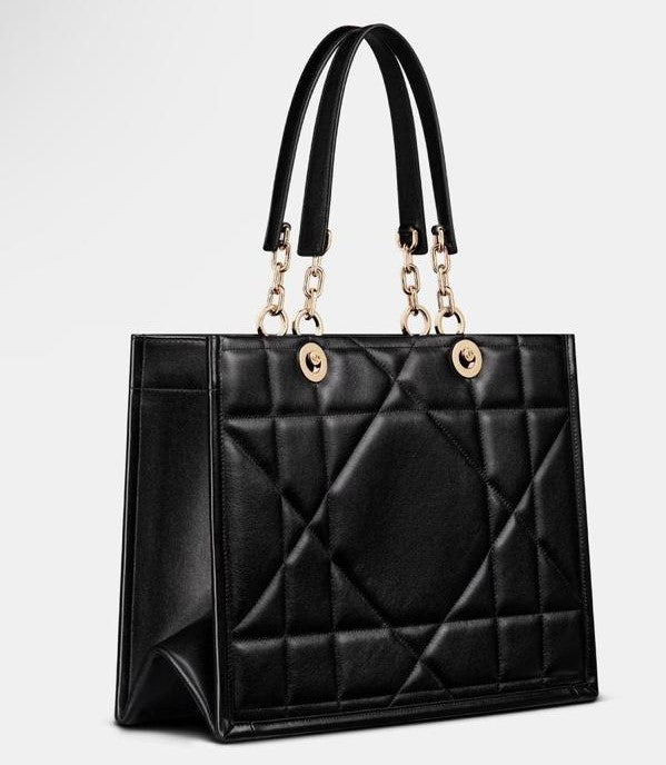 New Dior Medium Essendtia Tote Bag In Black