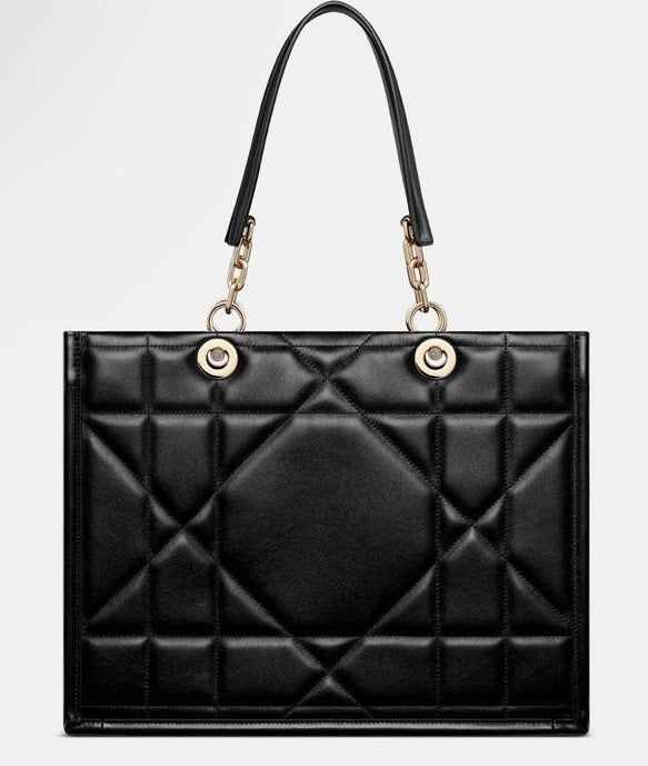 New Dior Medium Essendtia Tote Bag In Black