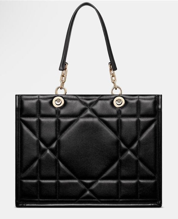 New Dior Medium Essendtia Tote Bag In Black