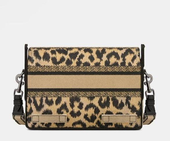 New Small Dior camp Bag In Beige & Black Mizza Embroidery