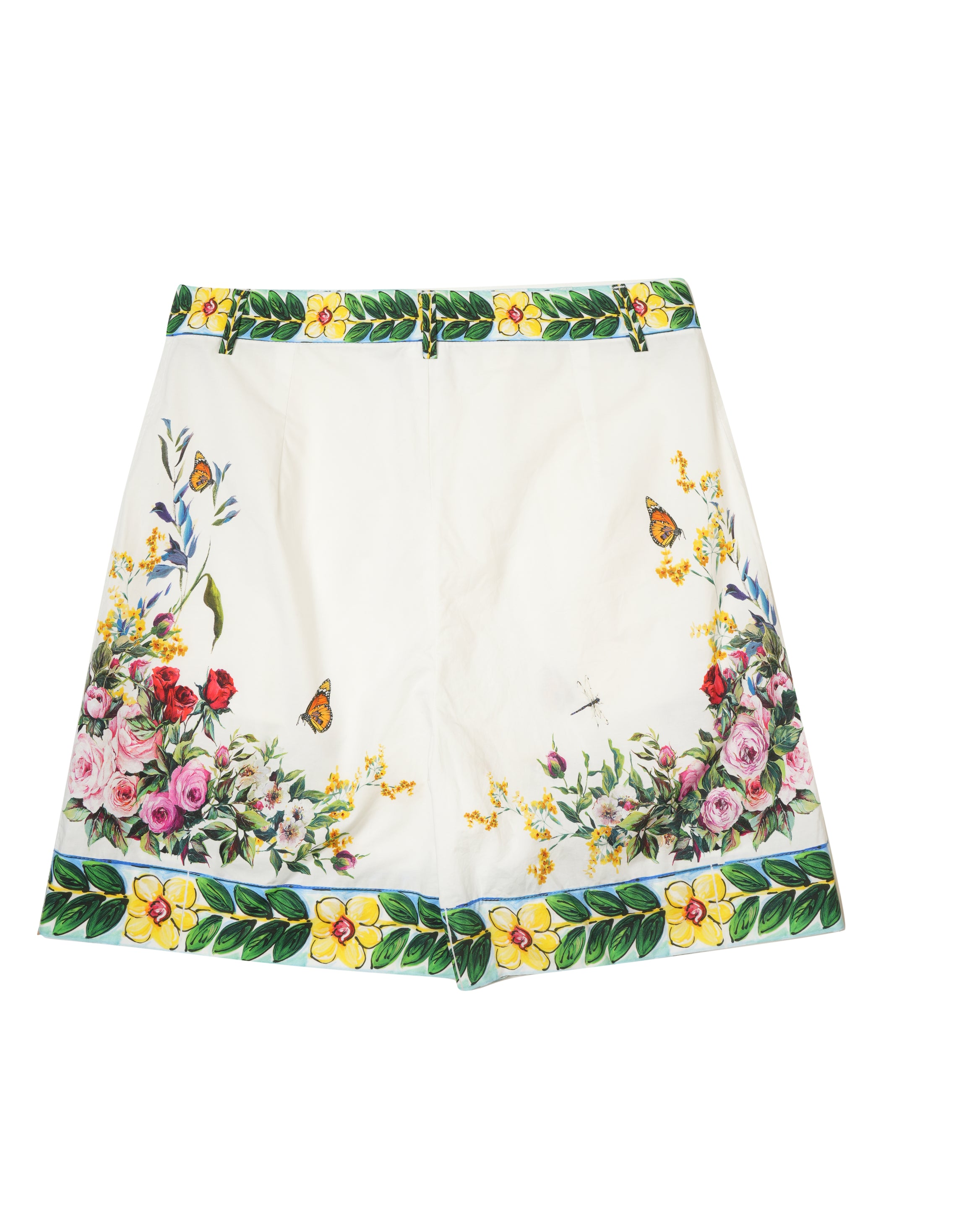 Dolce & Gabbana Placement Print Floral Cotton Shorts