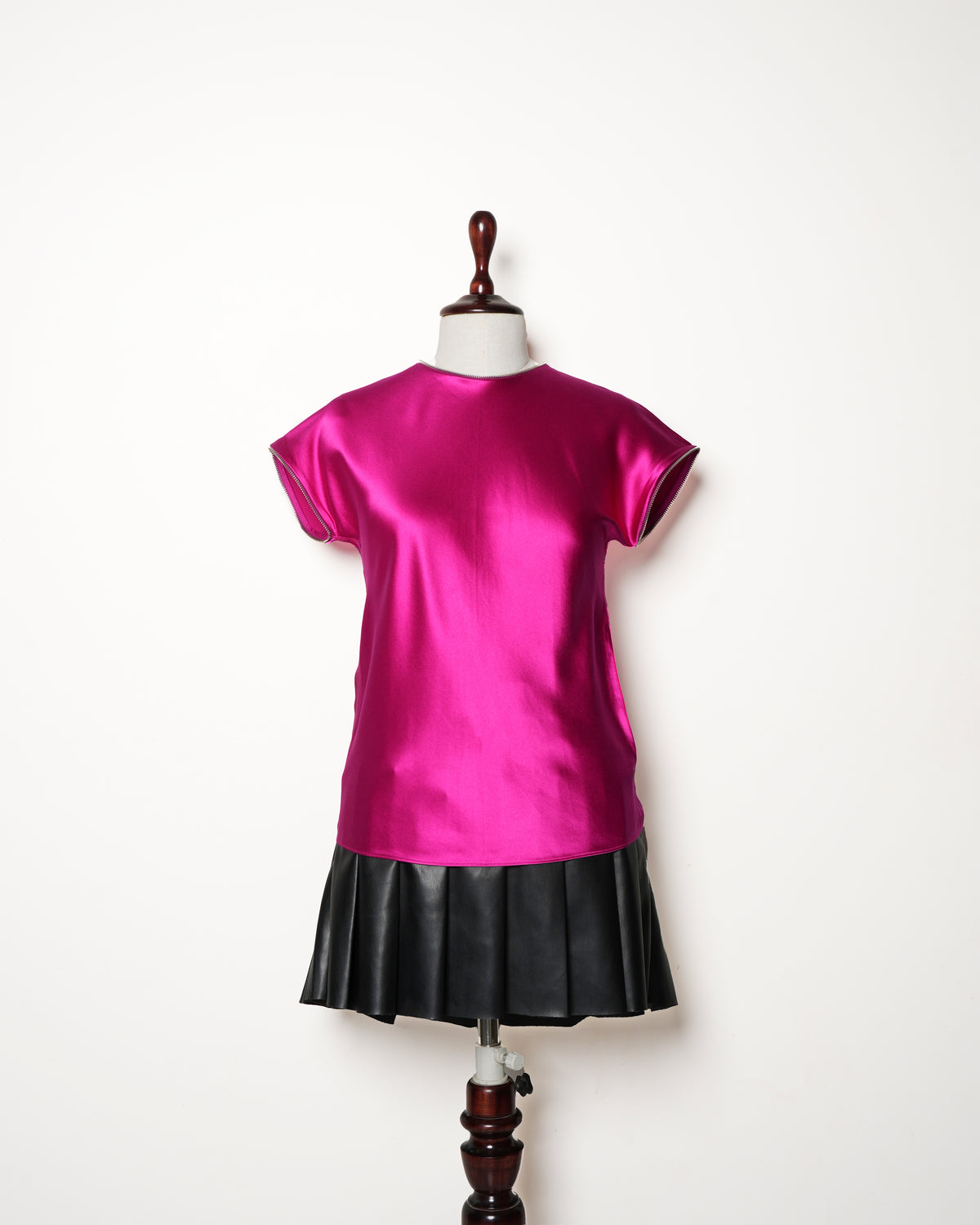 HELMUT LANG Silk Top With Zipper Detail