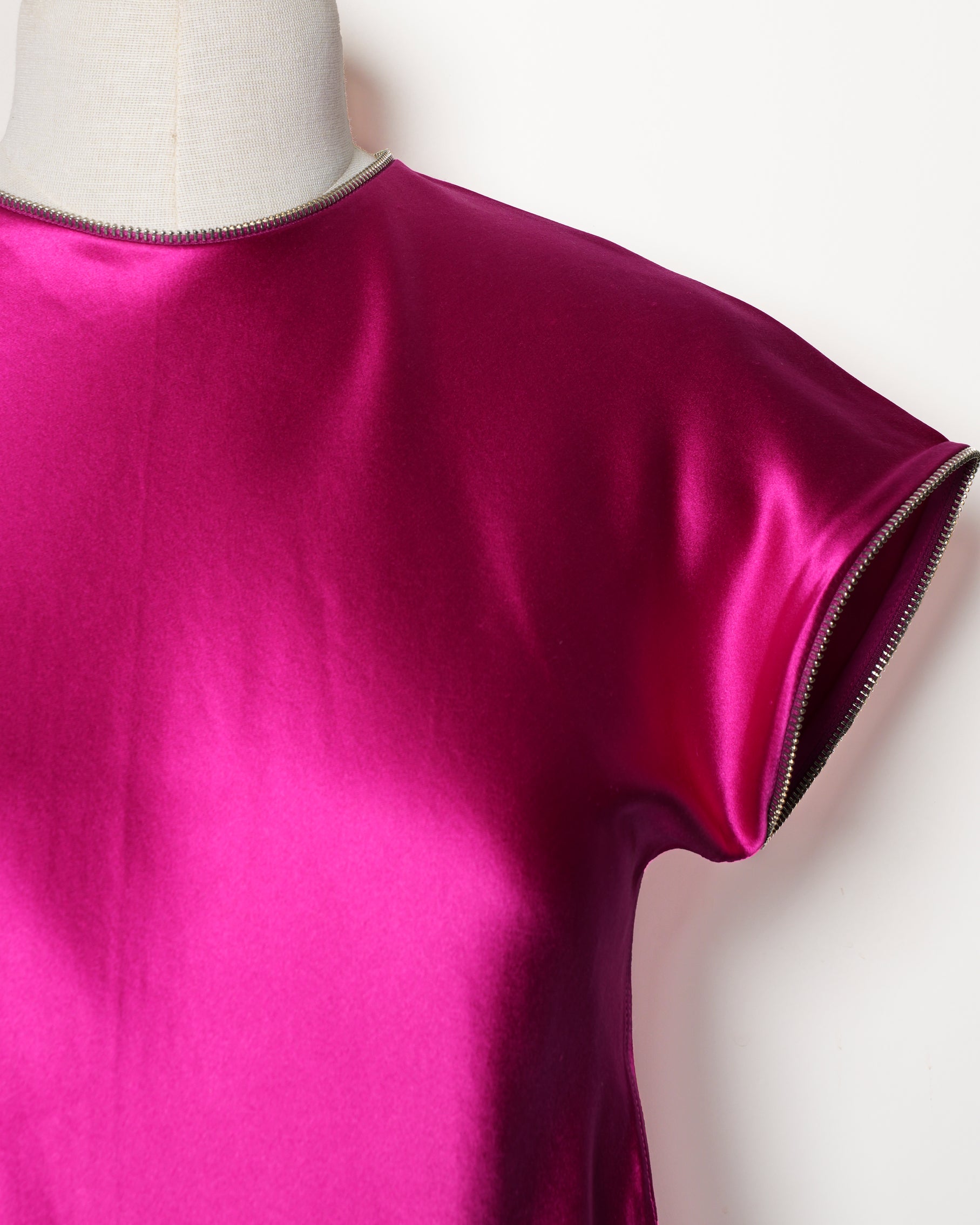 HELMUT LANG Silk Top With Zipper Detail