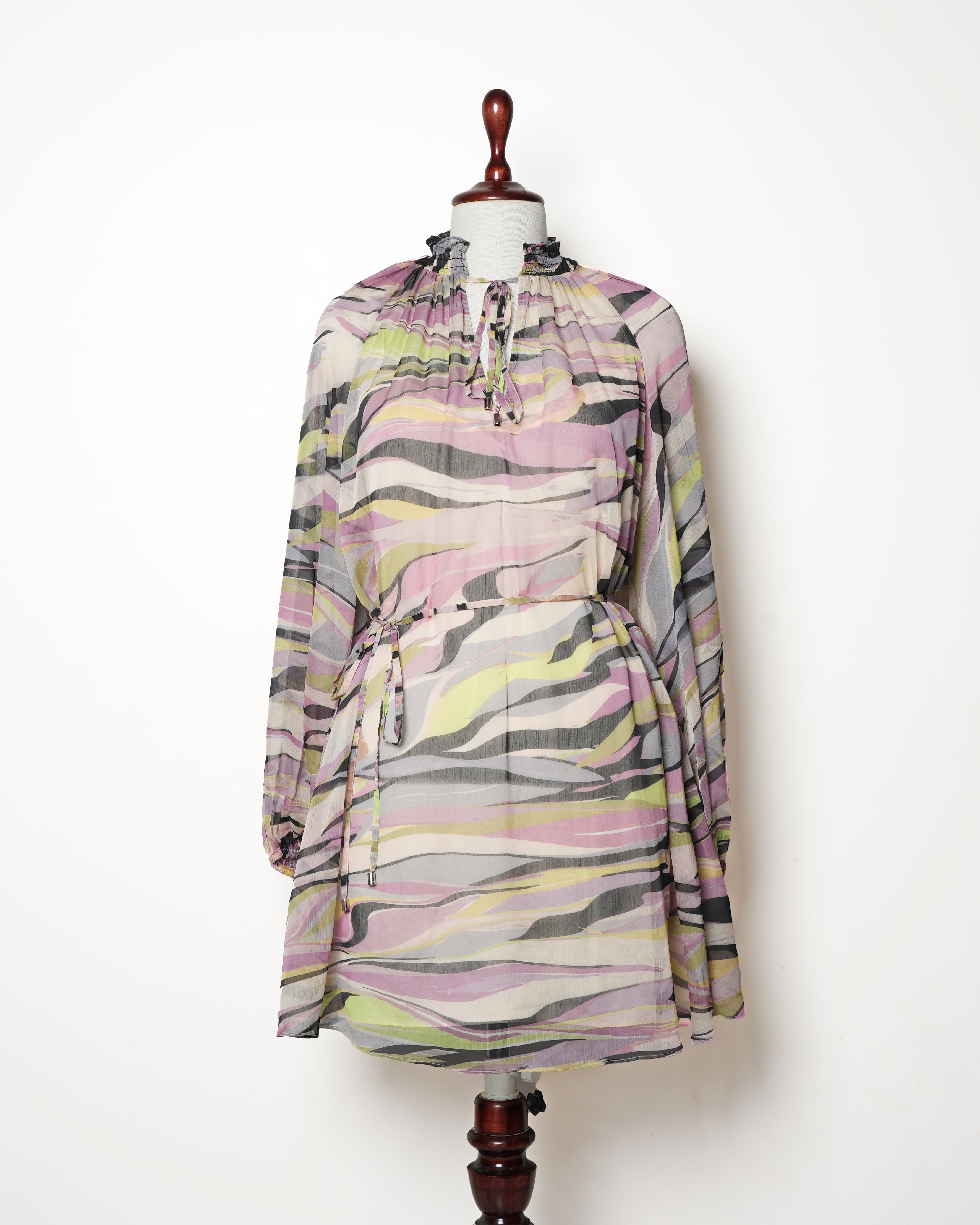 Ted Baker Zeena Blouson Sleeve Zebra Print Mini Dress