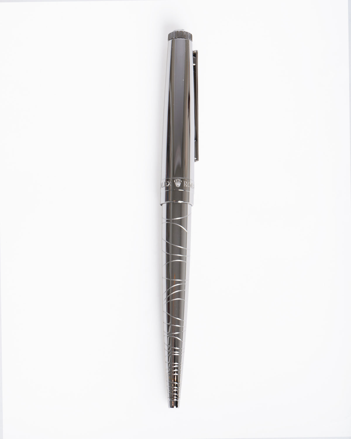Rolex ballpoint pen in platinum wave