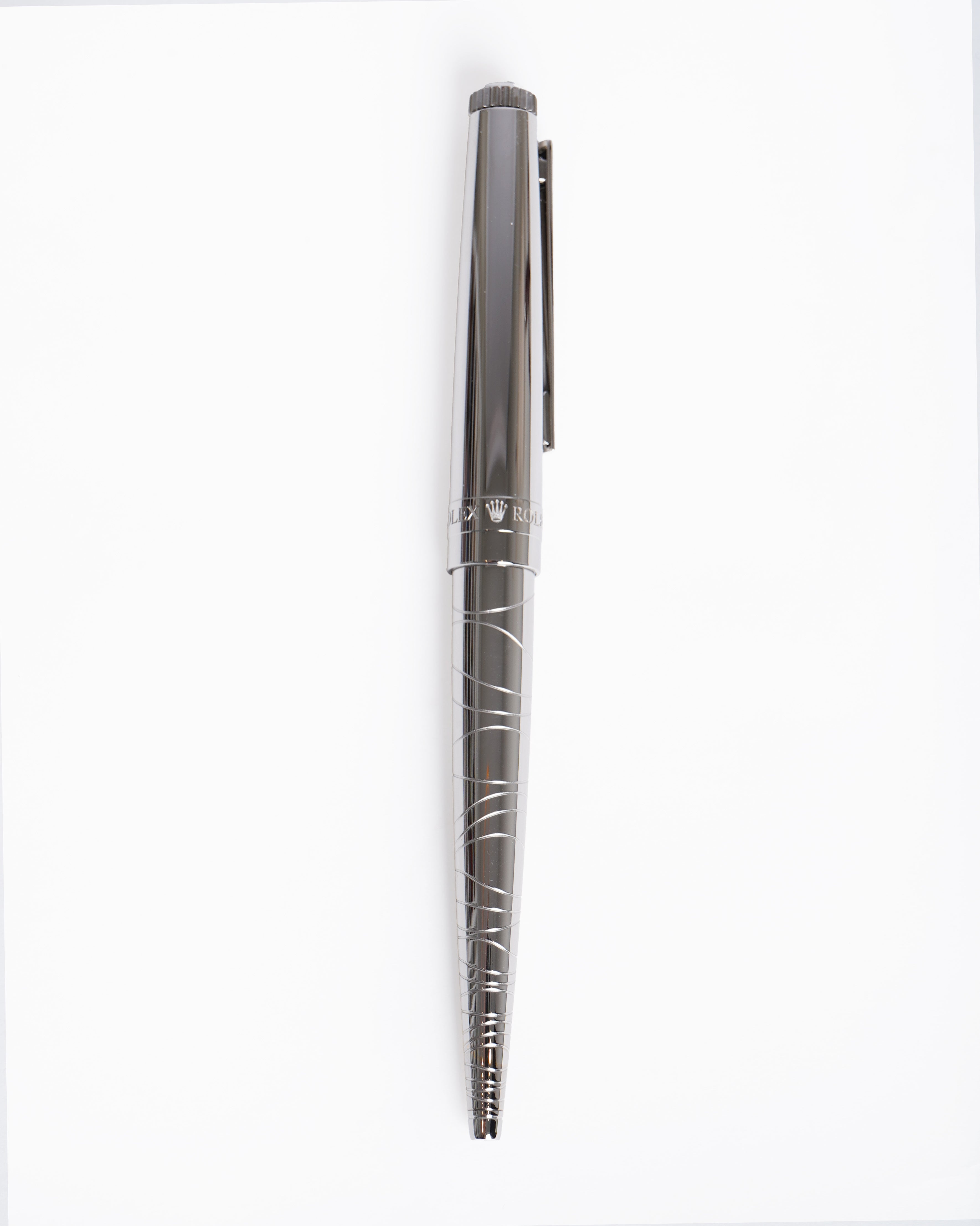 Rolex ballpoint pen in platinum wave