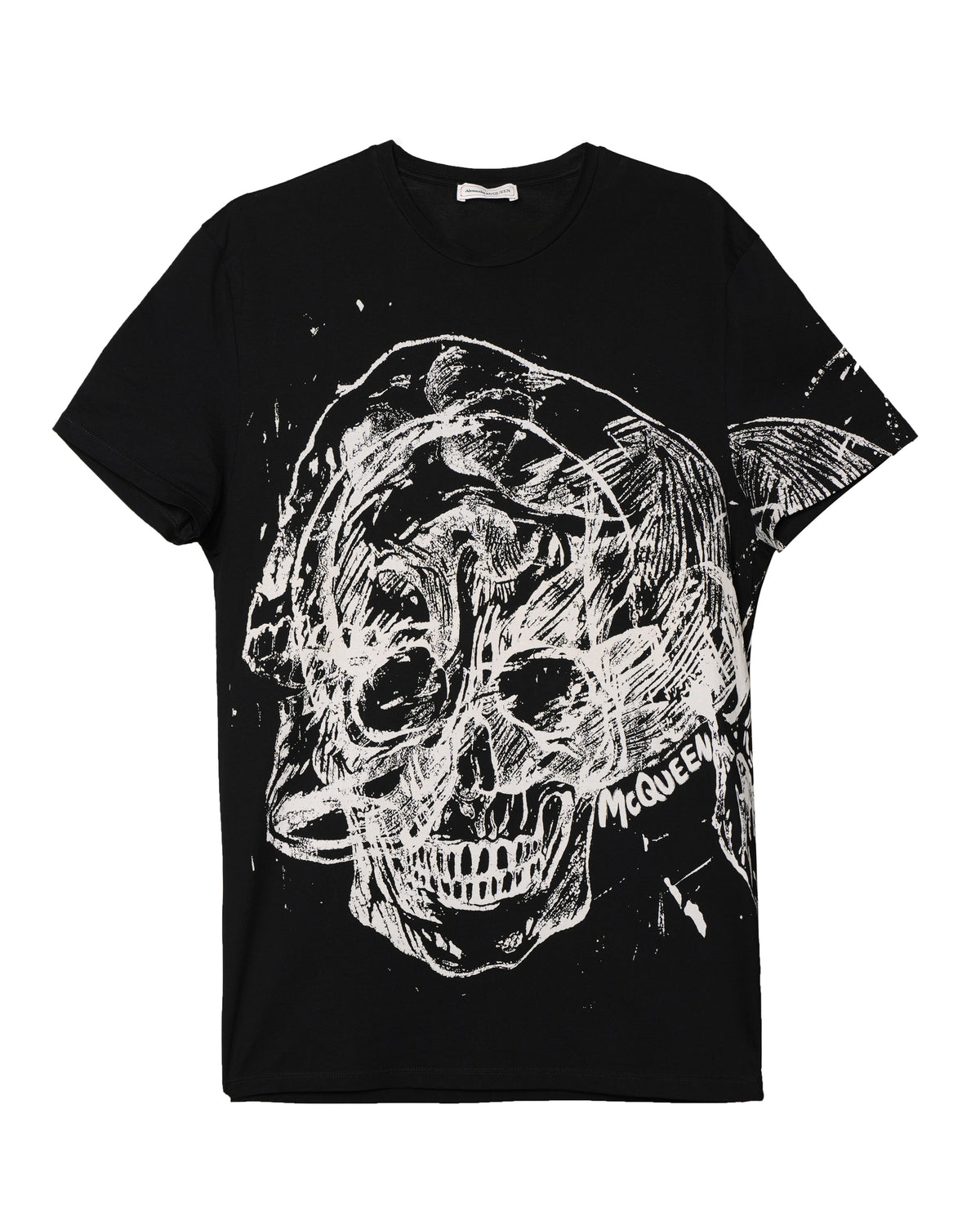 Alexander Mcqueen Black Scribble Skull Tee