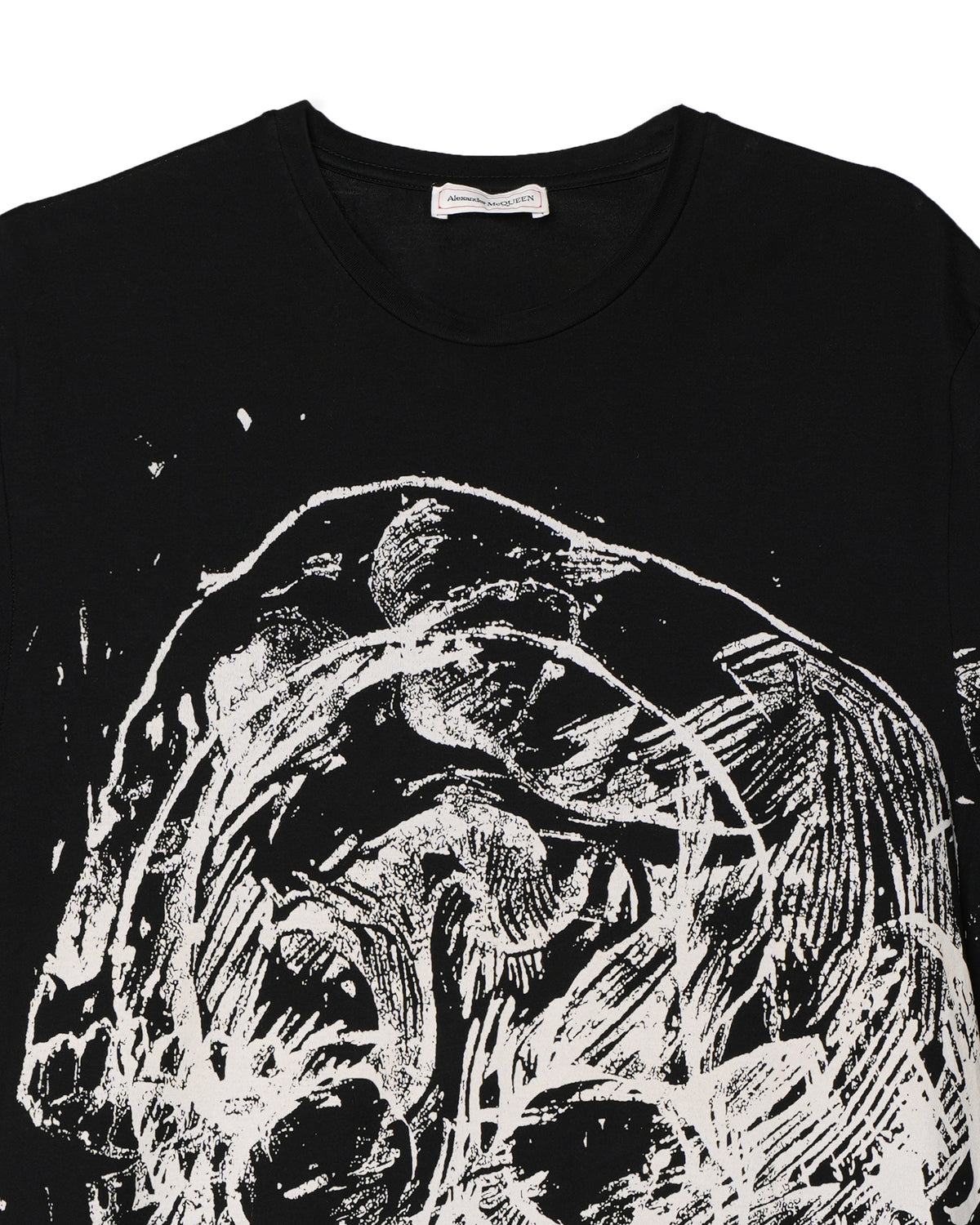 Alexander Mcqueen Black Scribble Skull Tee