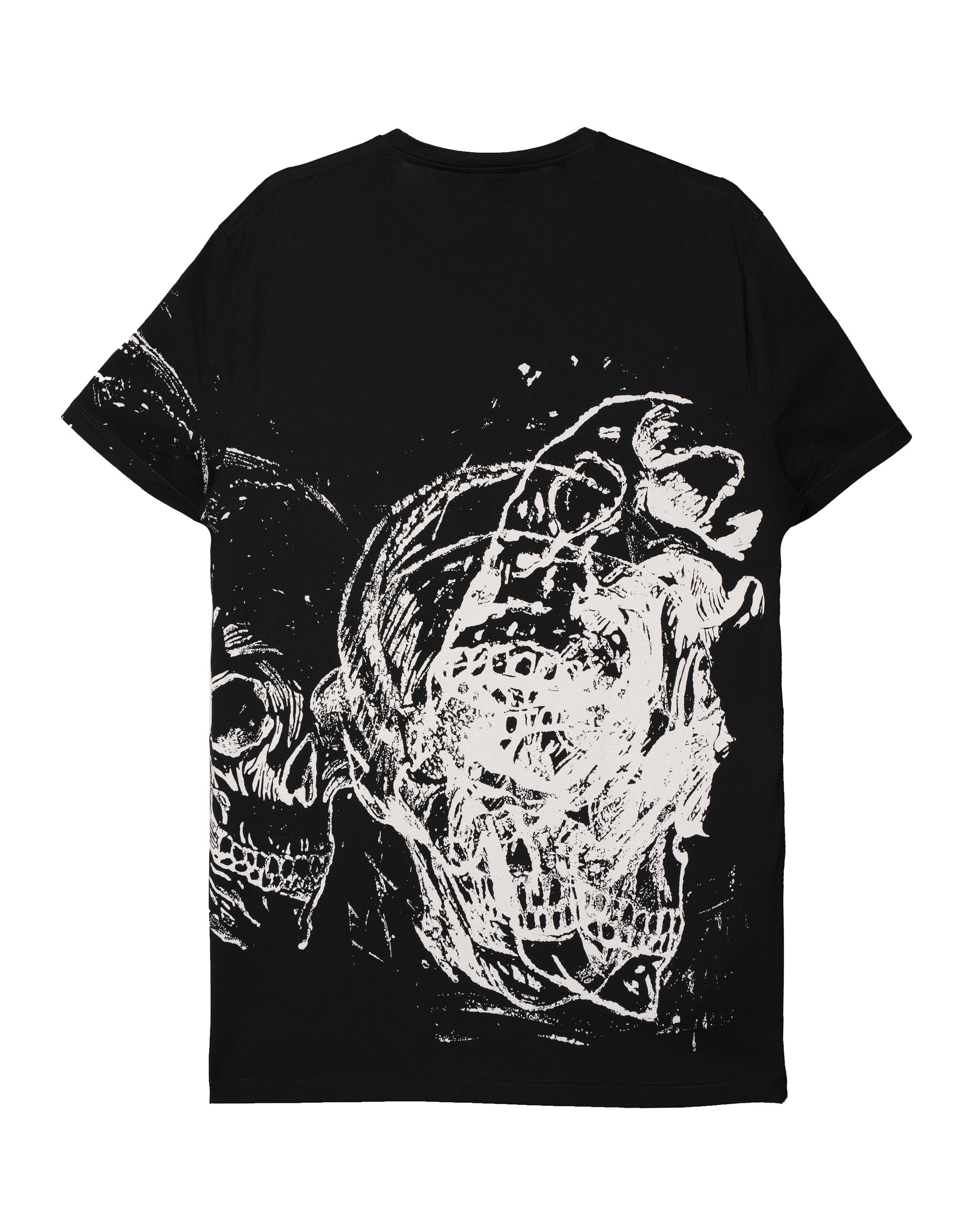 Alexander Mcqueen Black Scribble Skull Tee