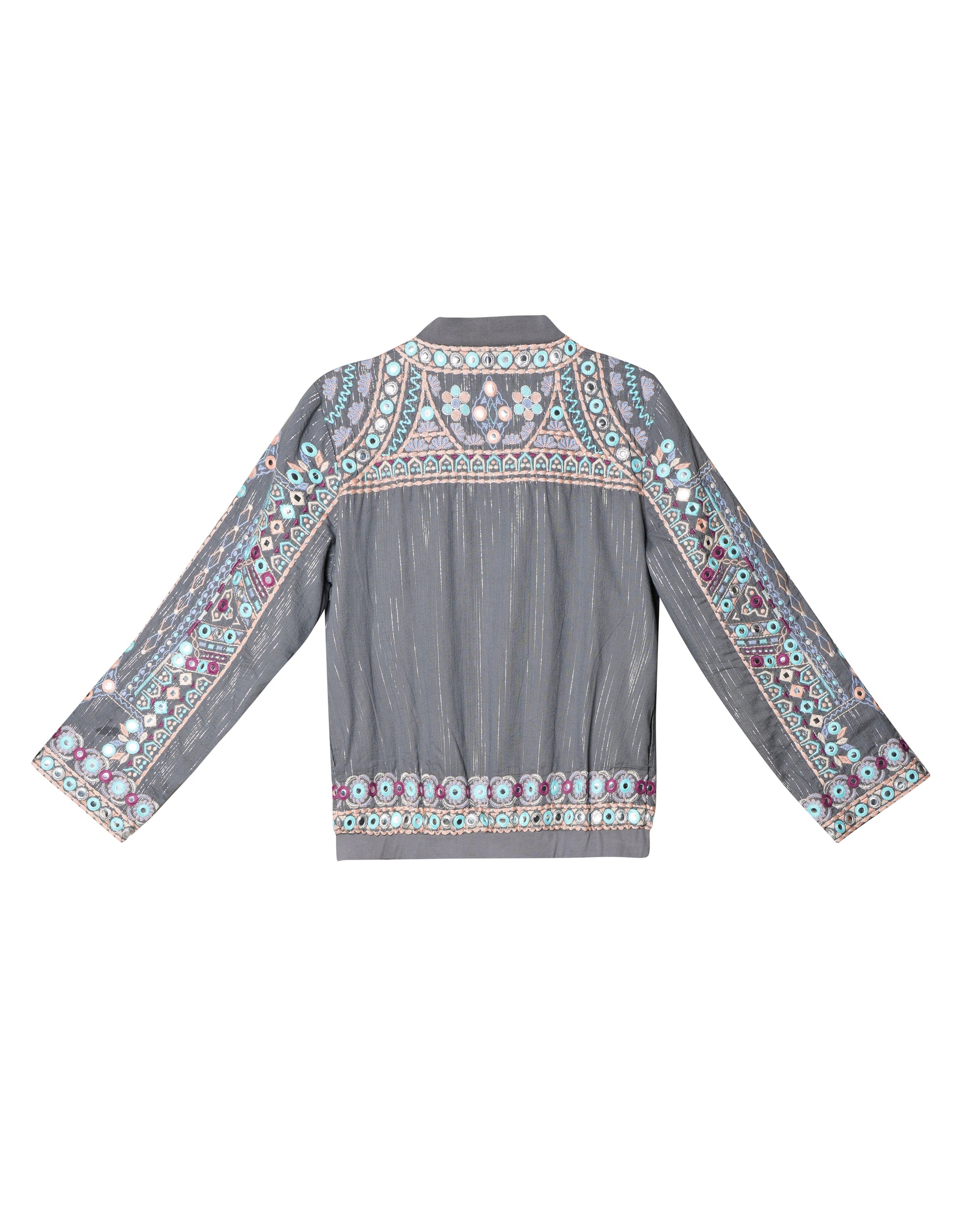 *New* Vipul Shah Grey Jacket With Mirror Work