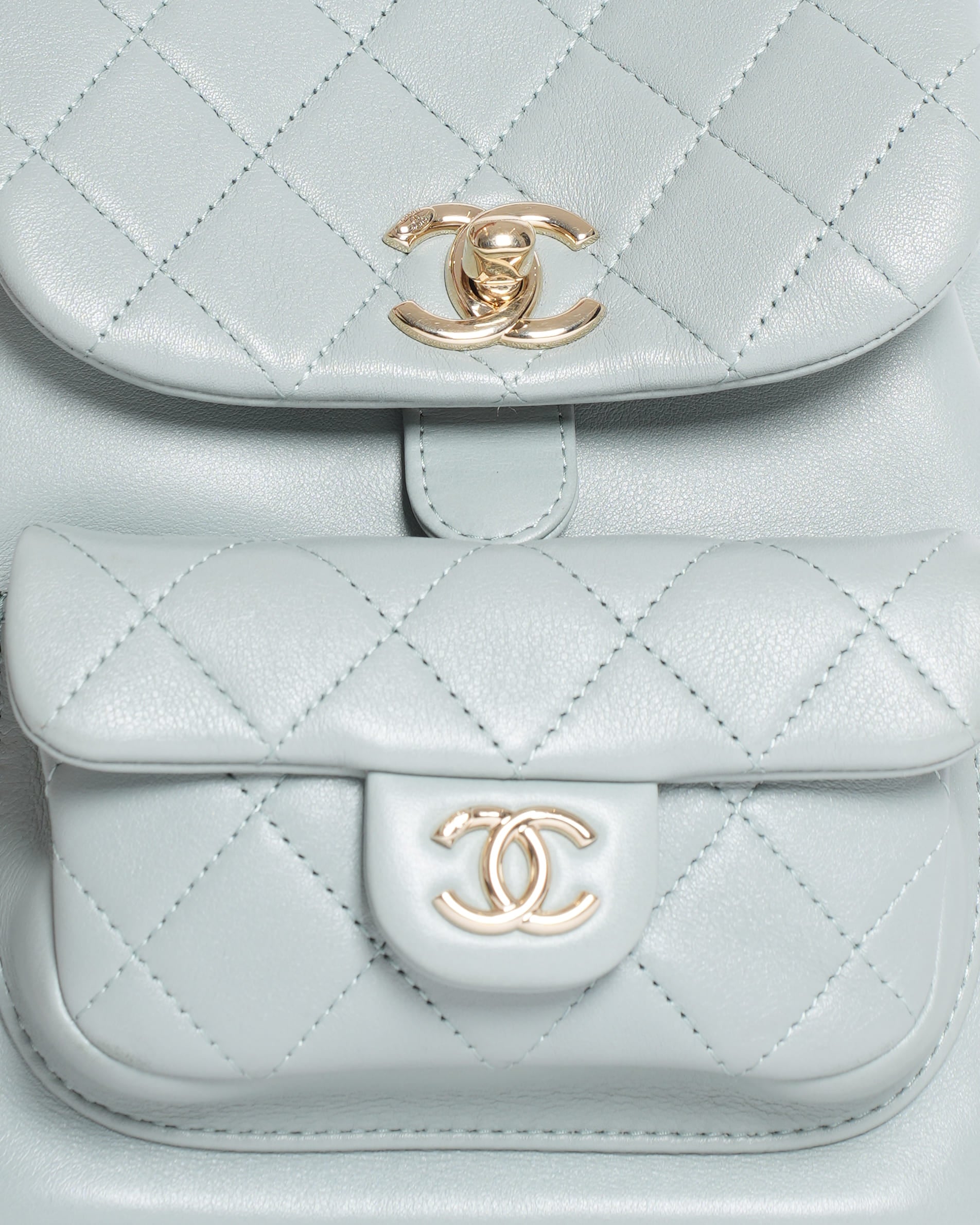 Chanel Small Duma Lambskin Backpack in Light Blue