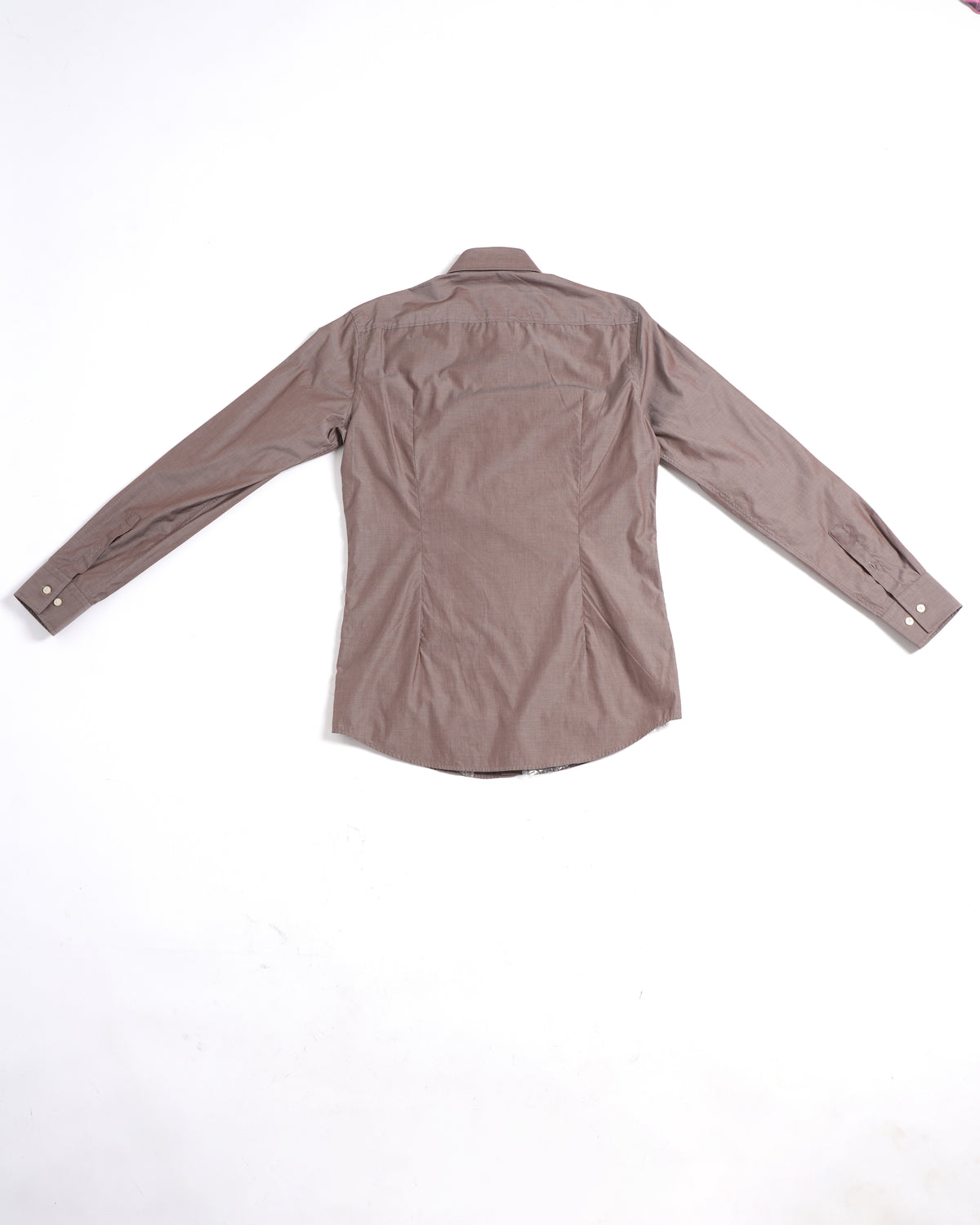 Boss Men's Button Down Shirt In Brown