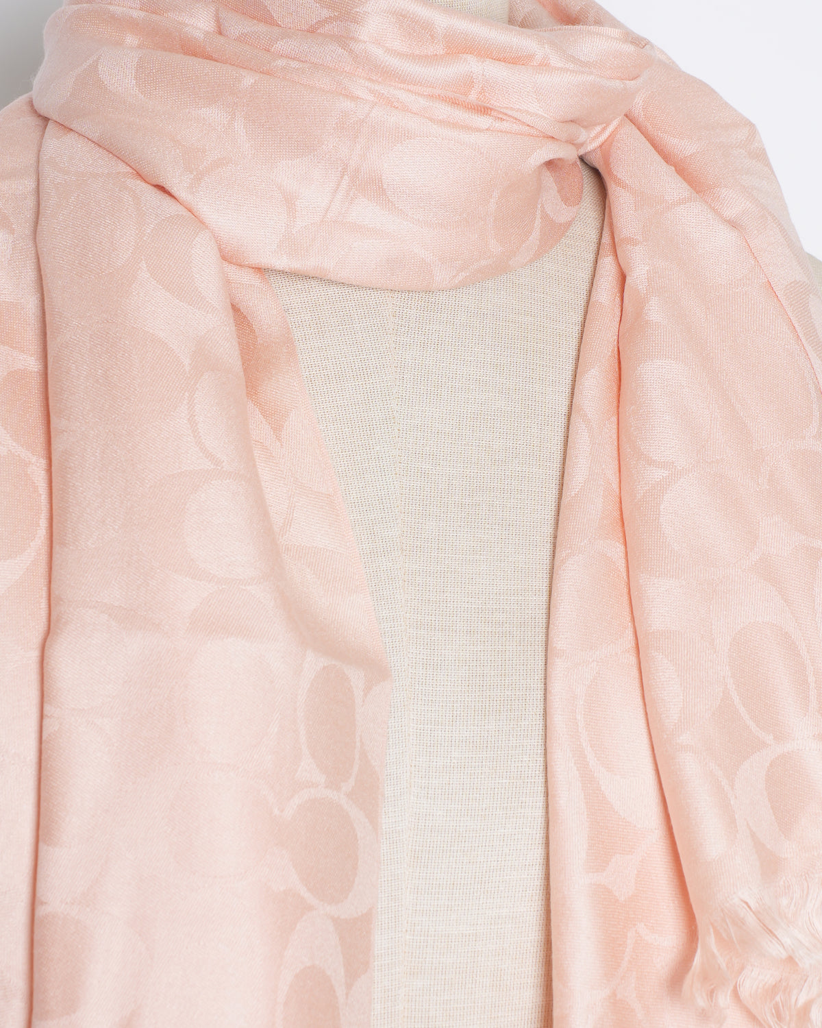 New Coach Peach Signature Scarf