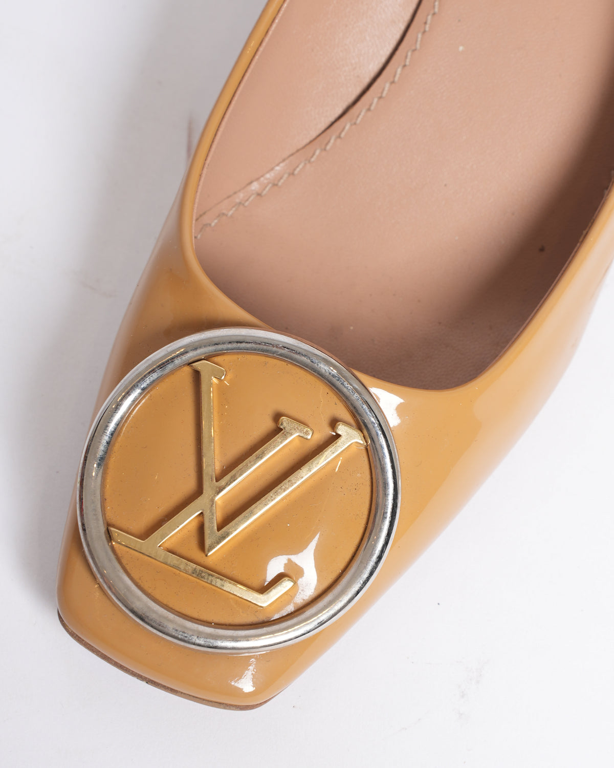 Louis Vuitton Mustard Patent Leather Madeleine Pumps