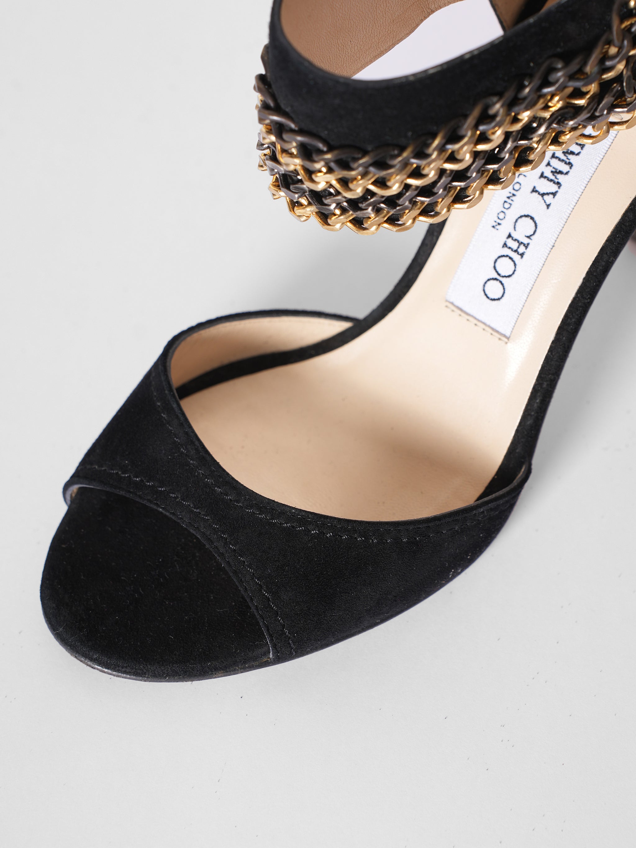 JIMMY CHOO black satin sandal heels – Loop Generation