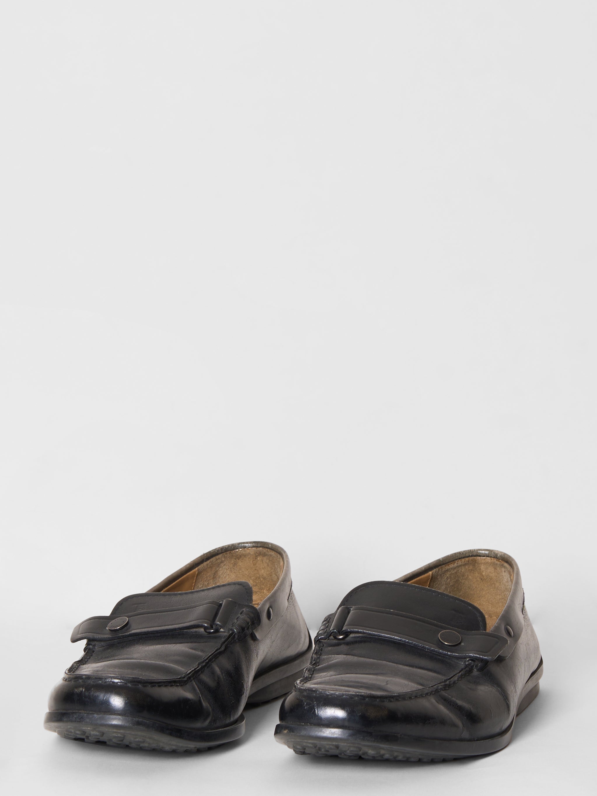 Tods Black Buckle Loafers